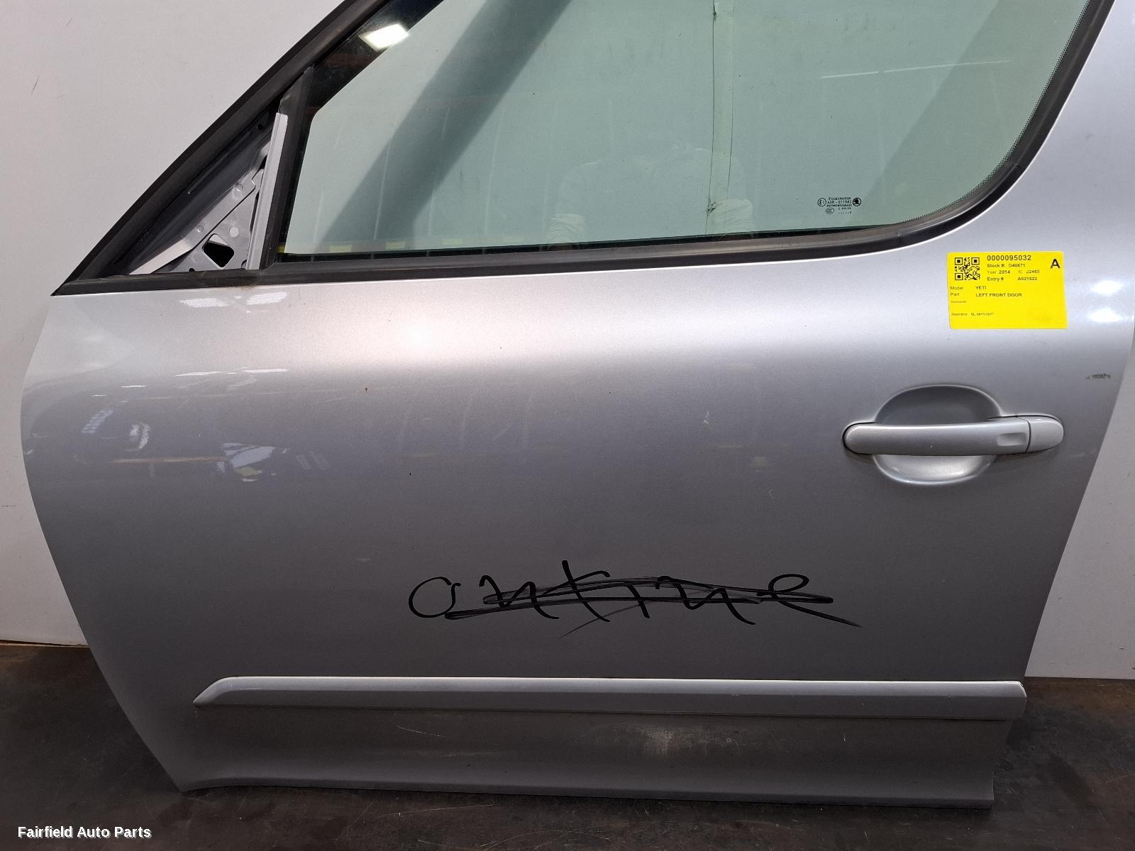 2011-2017 Skoda Yeti Left Front Door