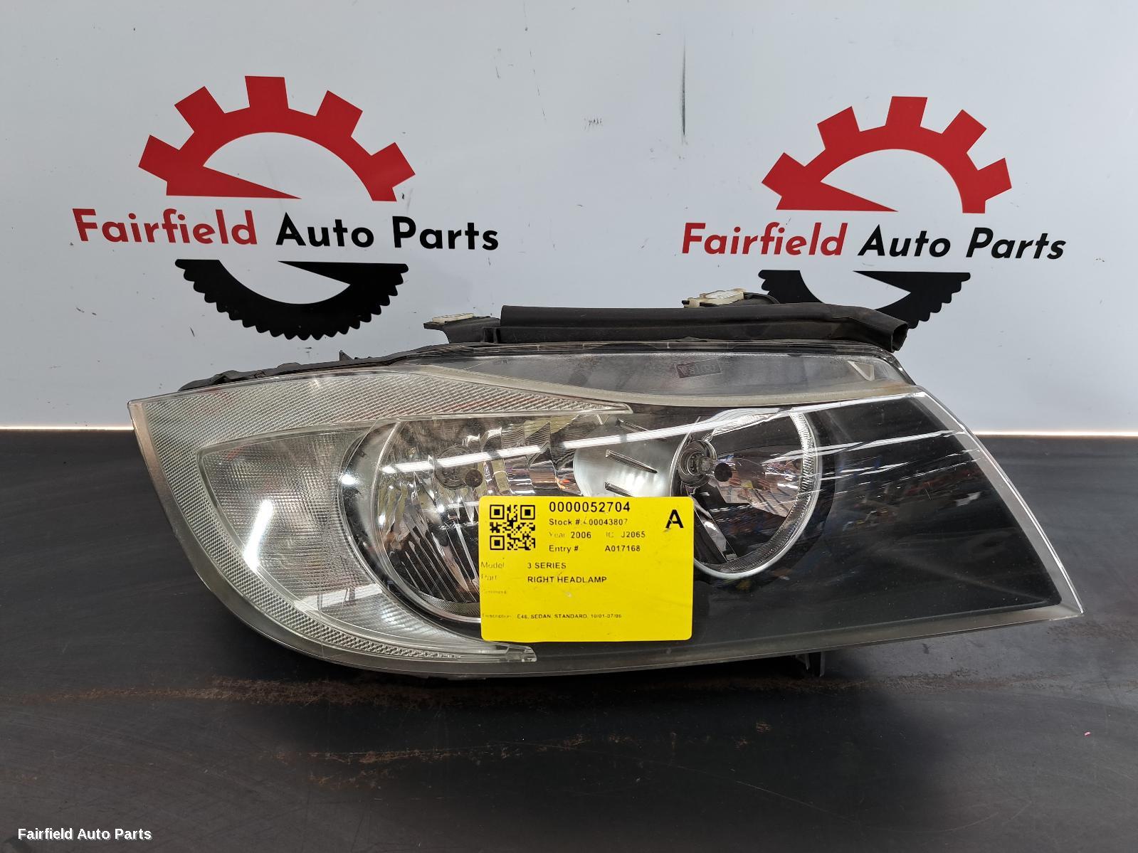 2001-2006 Bmw 3 Series Right Headlamp