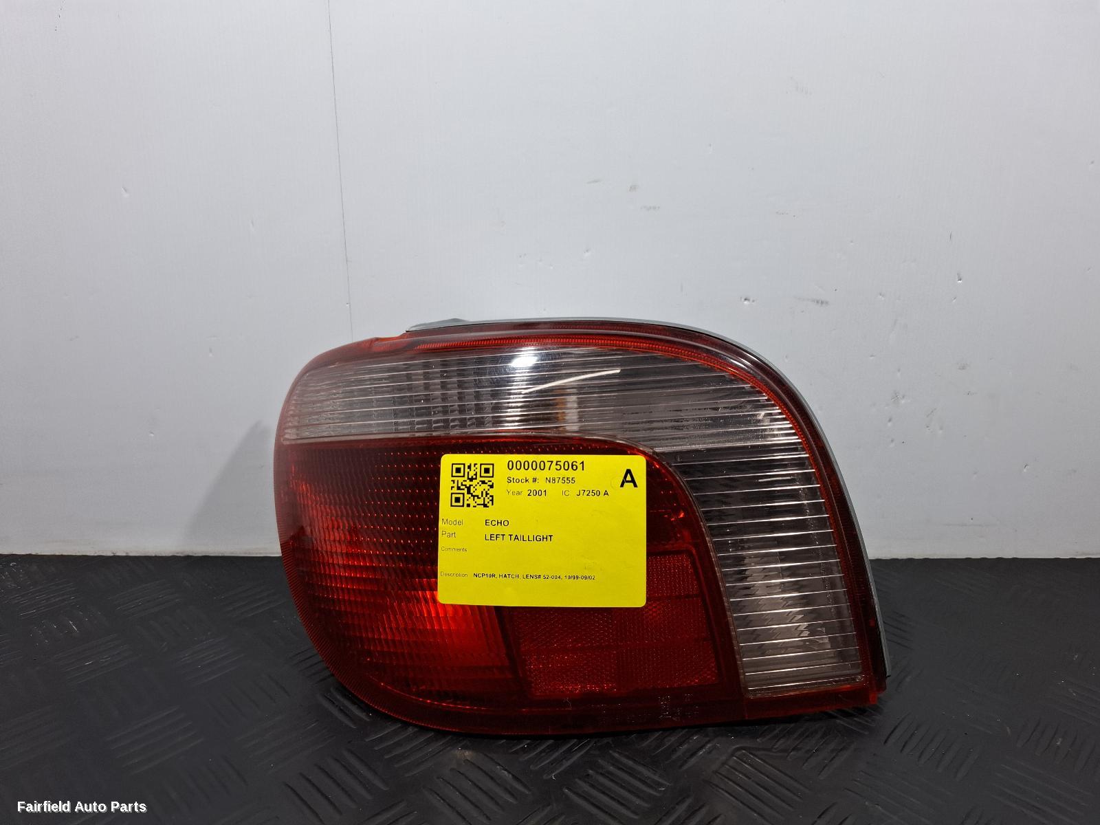 1999-2002 Toyota Echo Left Taillight