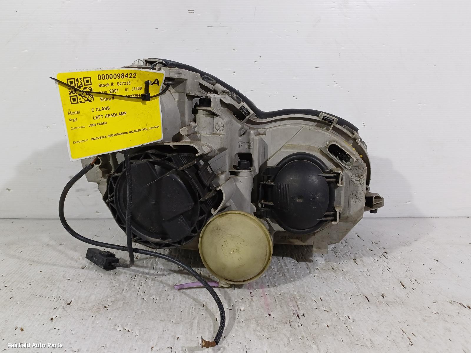 2000-2004 Mercedes C Class Left Headlamp