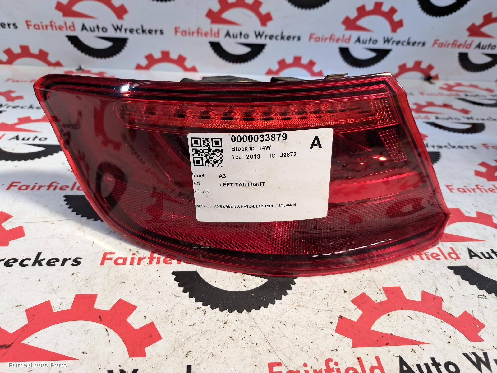2013-2016 Audi A3 Left Taillight