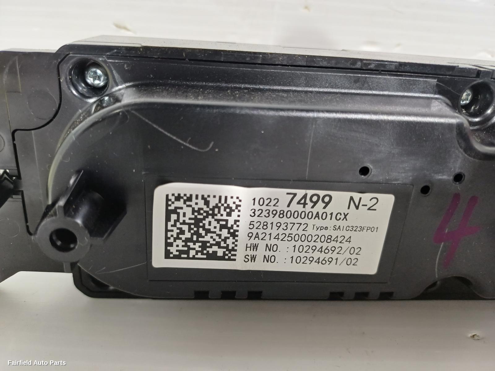 2016-2024 Mg Mg3 Heater Ac Controls