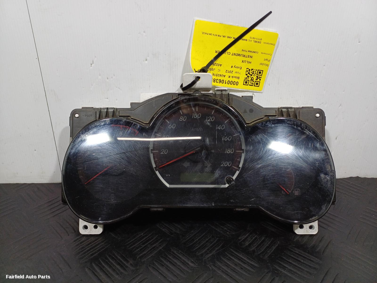 2011-2013 Toyota Hilux Instrument Cluster