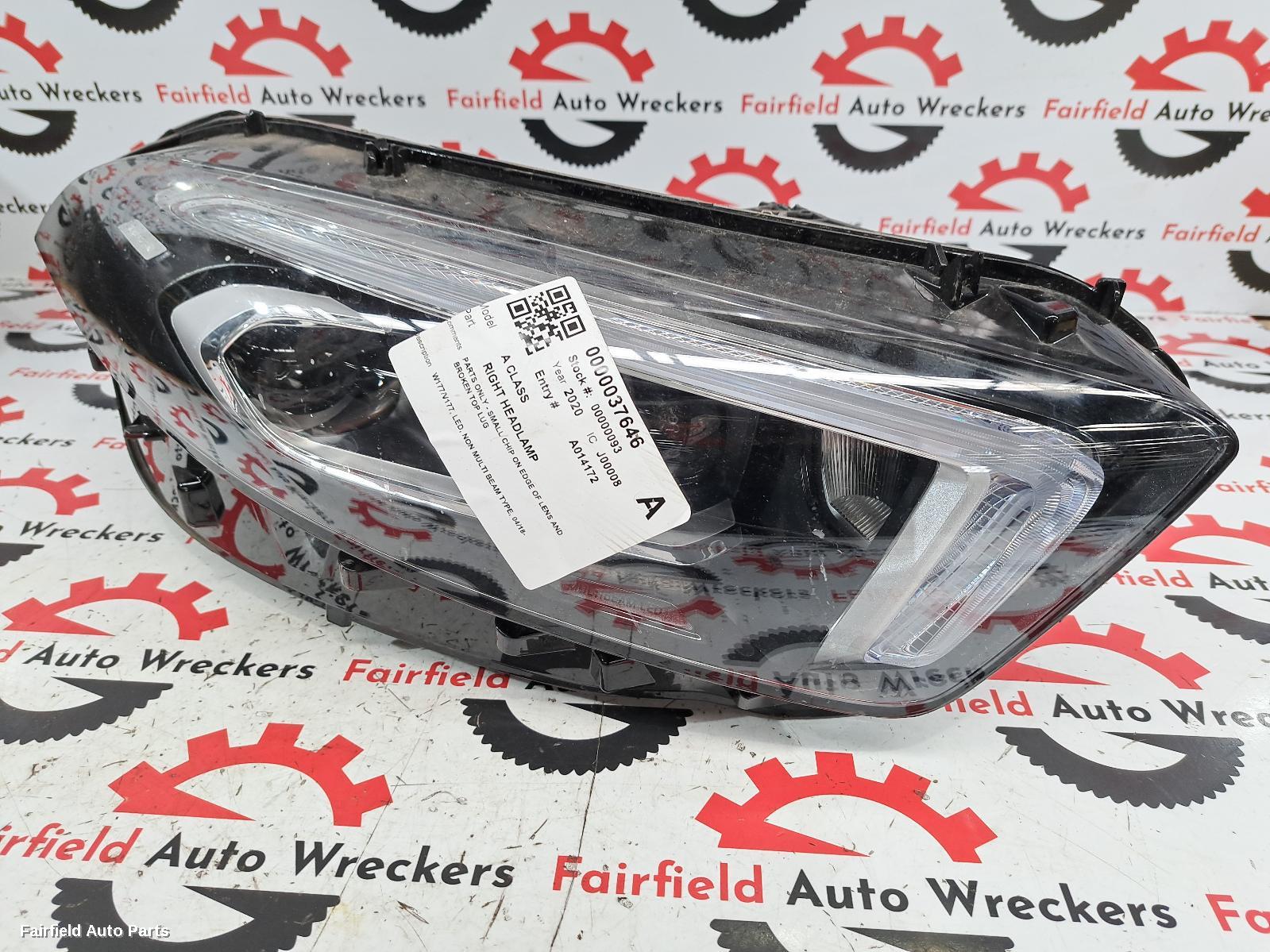 2018-2023 Mercedes A Class Right Headlamp