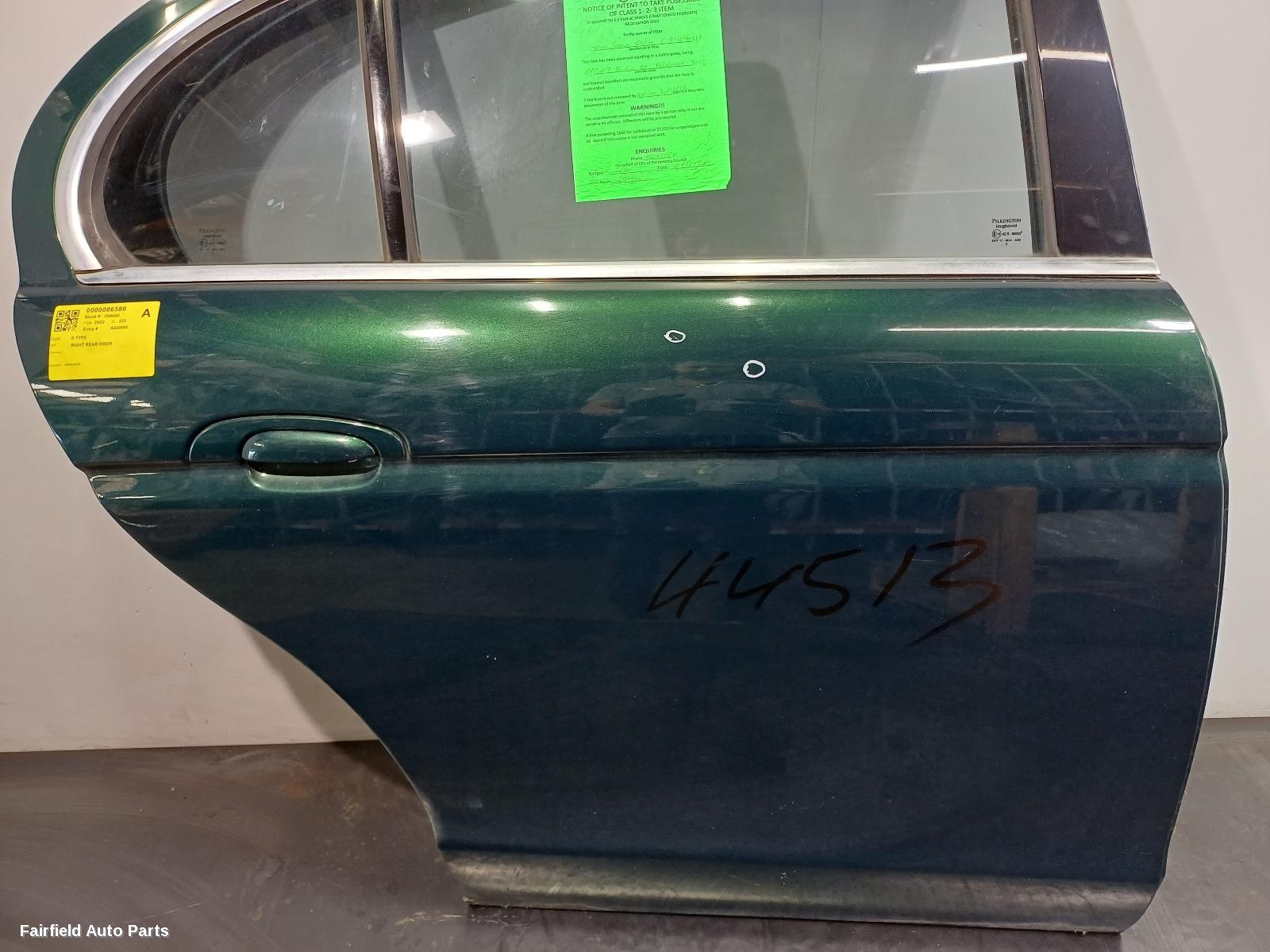 1999-2008 Jaguar S Type Right Rear Door Sliding
