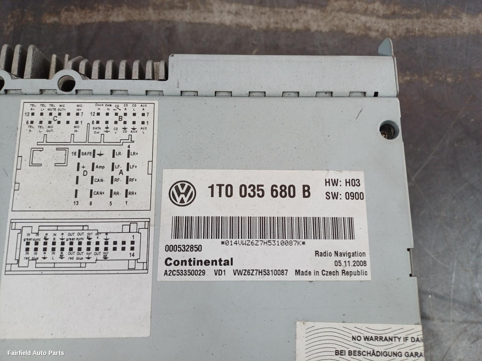 2004-2009 Volkswagen Golf Radio Cd Dvd Sat Tv
