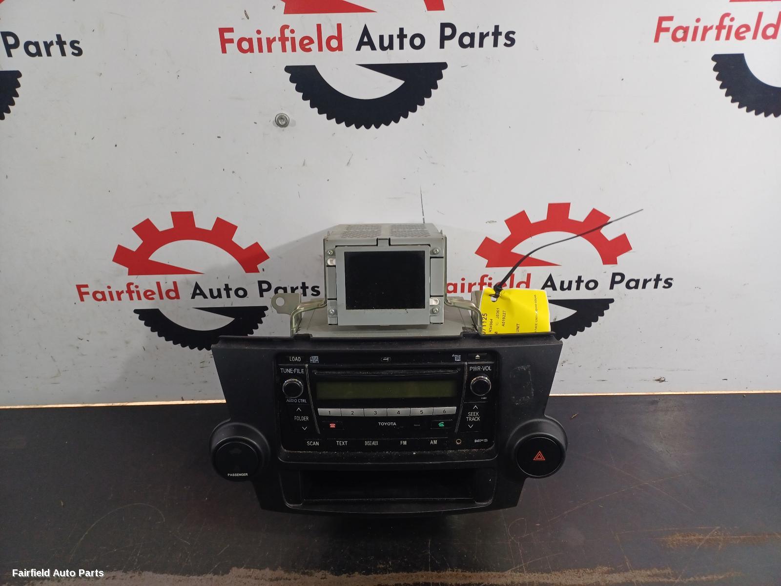 2007-2014 Toyota Kluger Radio Cd Dvd Sat Tv