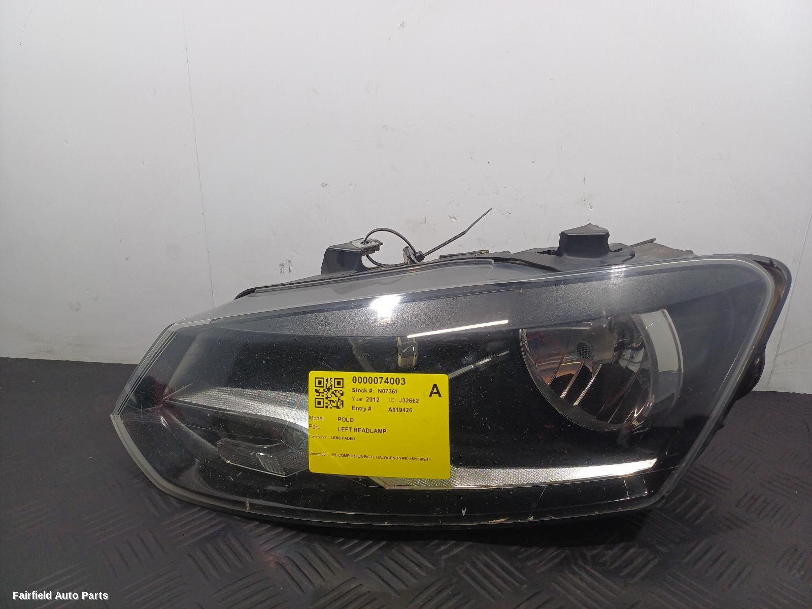 2010-2014 Volkswagen Polo Left Headlamp
