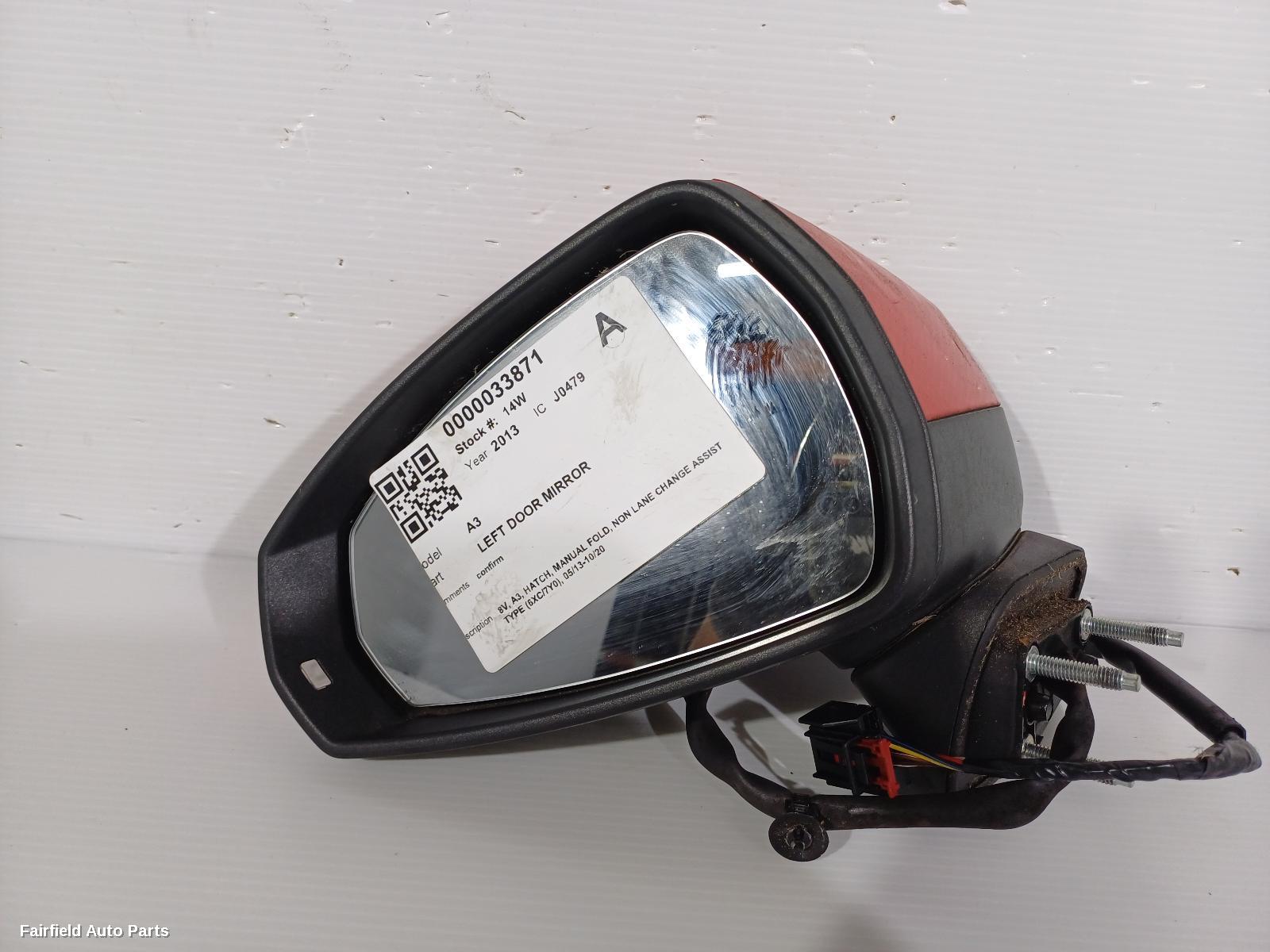 2013-2020 Audi A3 Left Door Mirror