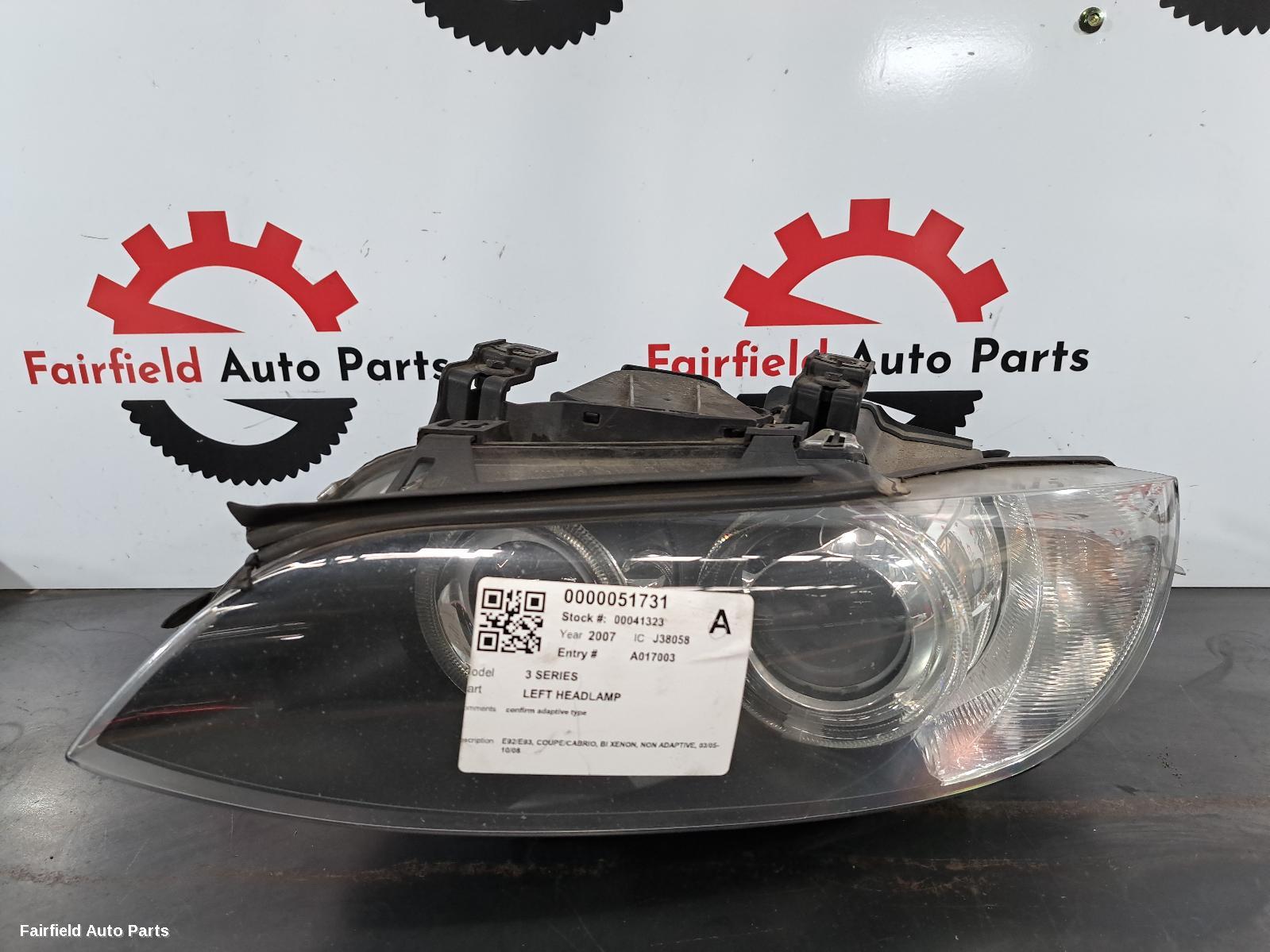 2005-2008 Bmw 3 Series Left Headlamp