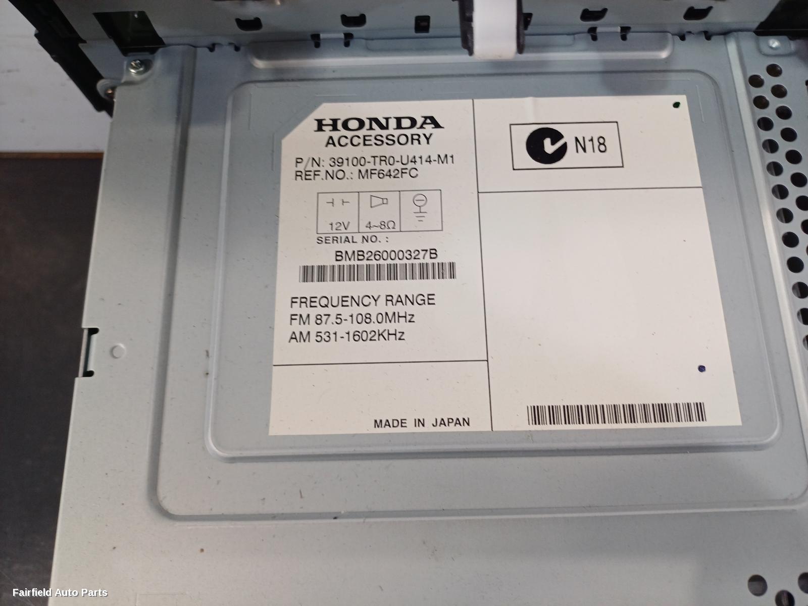 2012-2014 Honda Civic Radio Cd Dvd Sat Tv