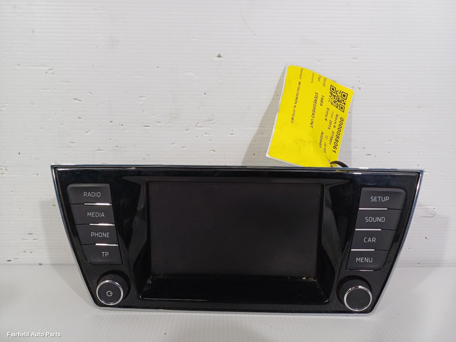 2015-2021 Skoda Fabia Radio Cd Dvd Sat Tv