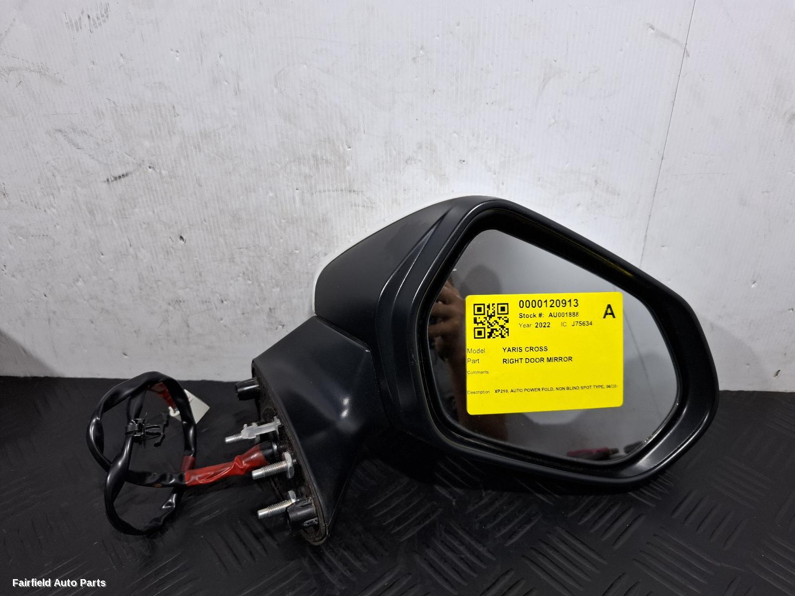 2020-2026 Toyota Yaris Cross Right Door Mirror