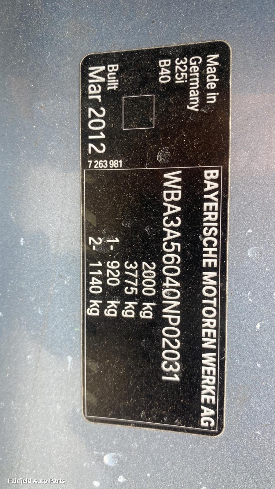 2011-2019 Bmw 3 Series Bootlid Tailgate
