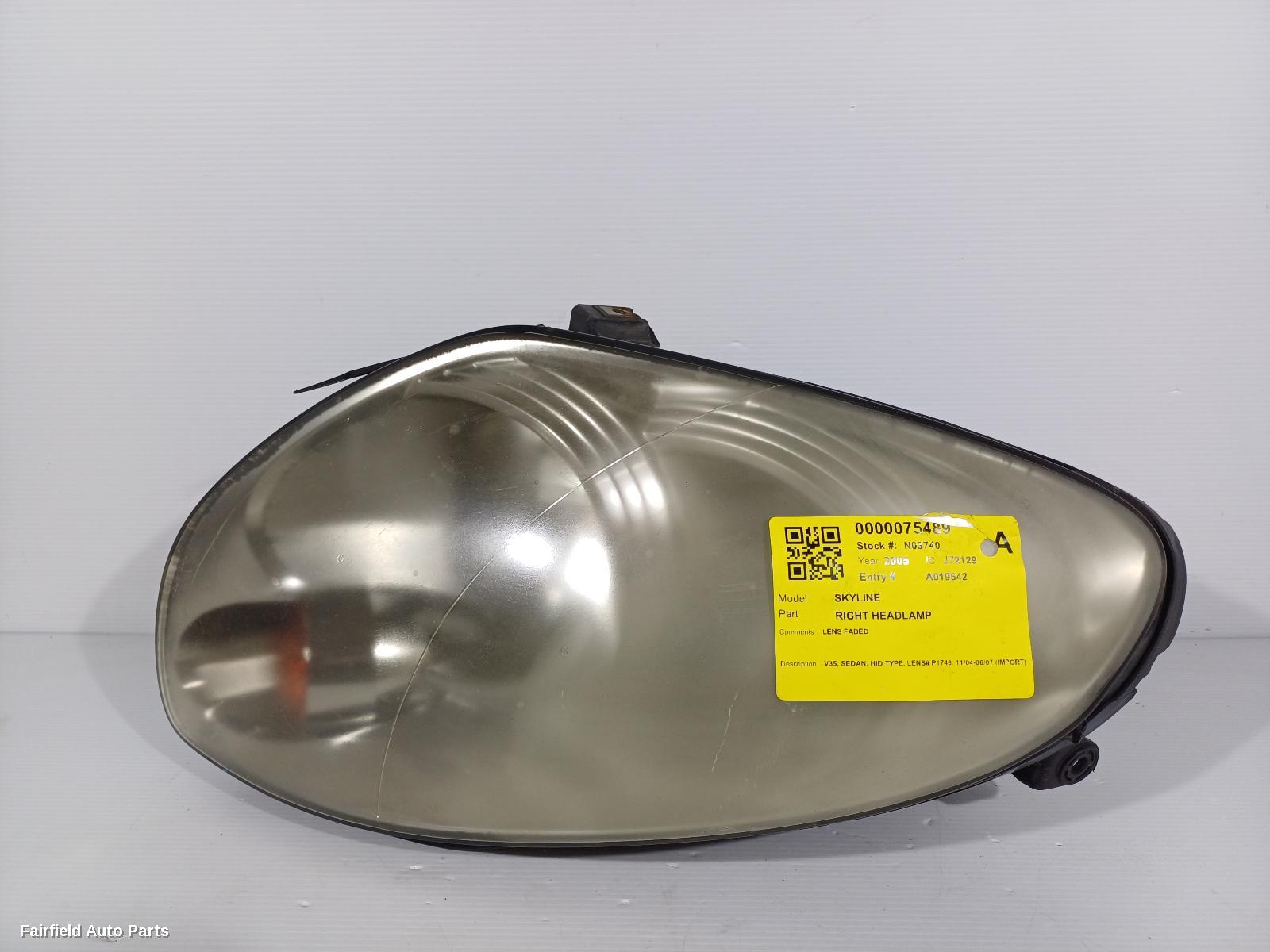 2004-2007 Nissan Skyline Right Headlamp