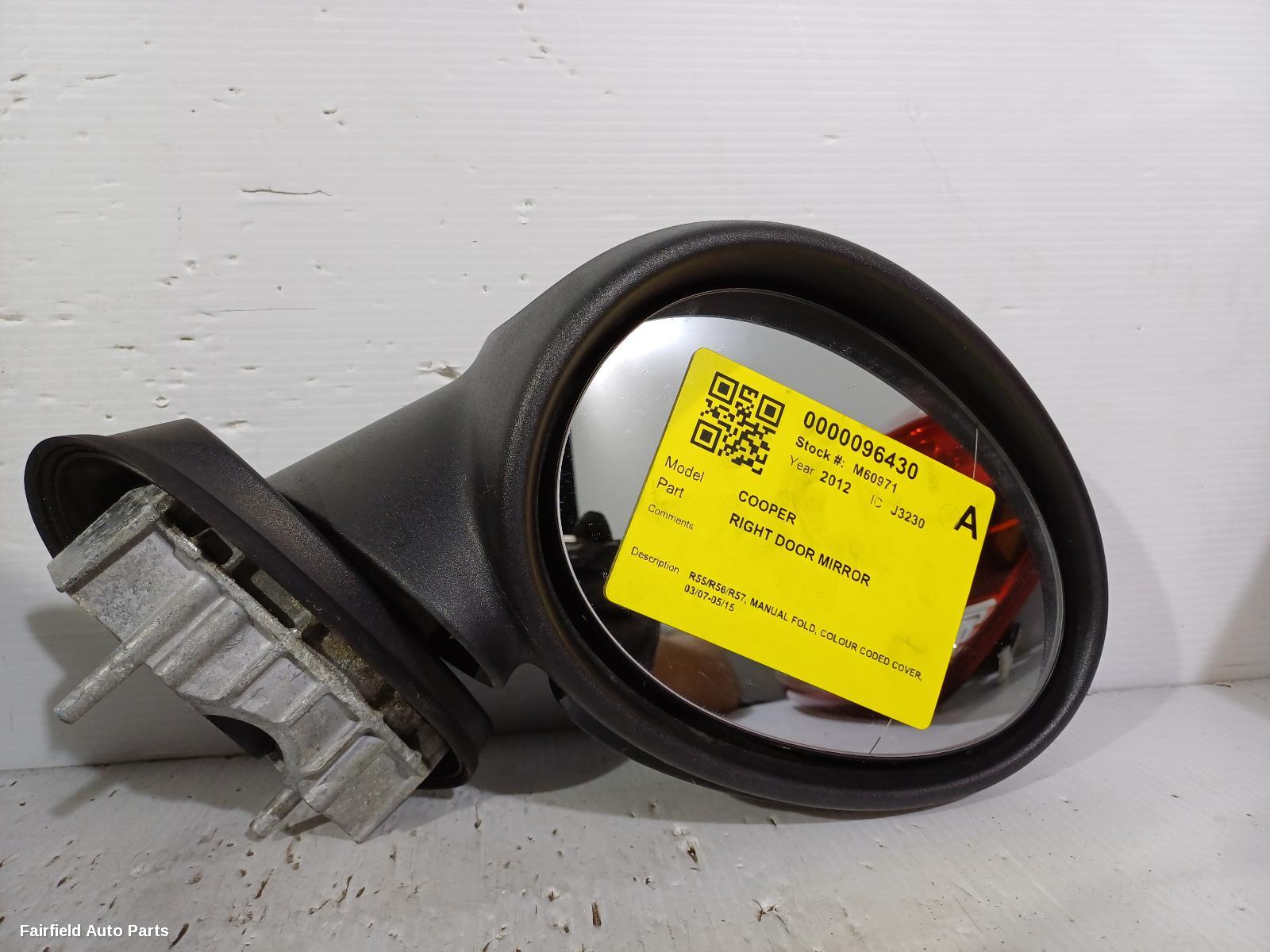 2007-2015 Mini Cooper Right Door Mirror