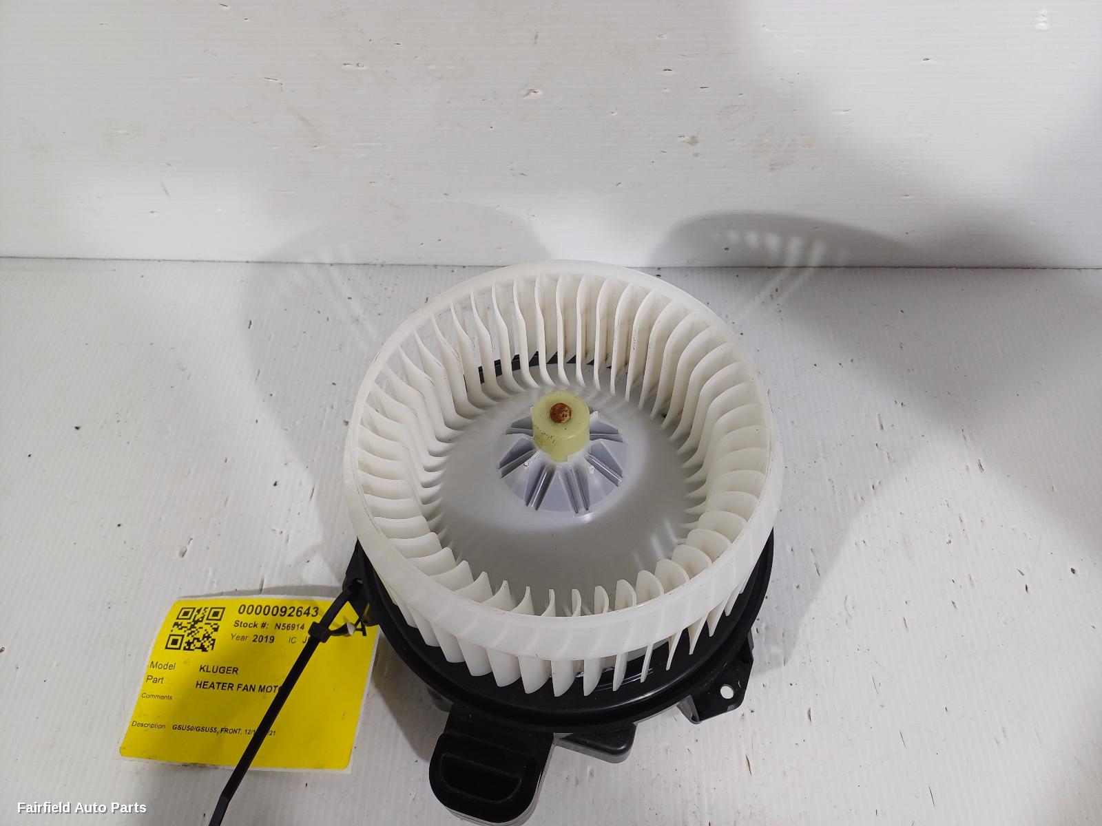 2013-2021 Toyota Kluger Heater Fan Motor