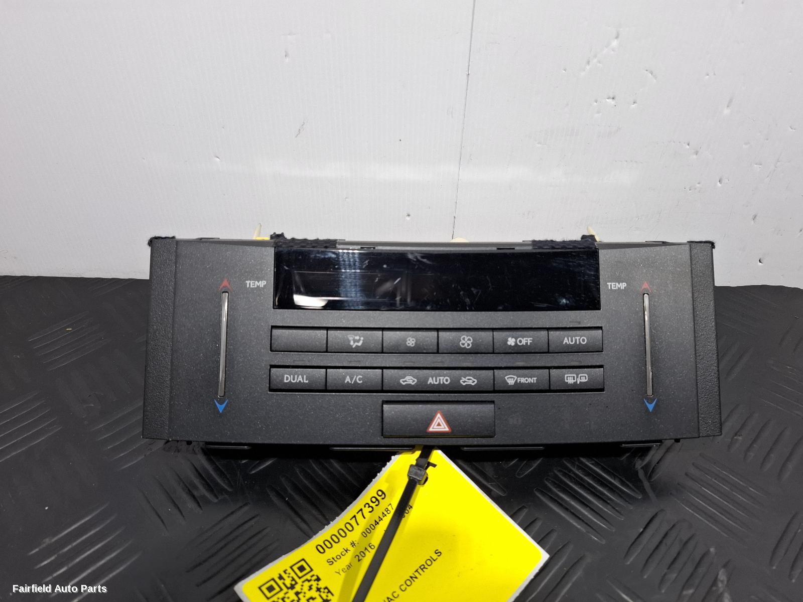 2014-2025 Lexus Rc Heater Ac Controls