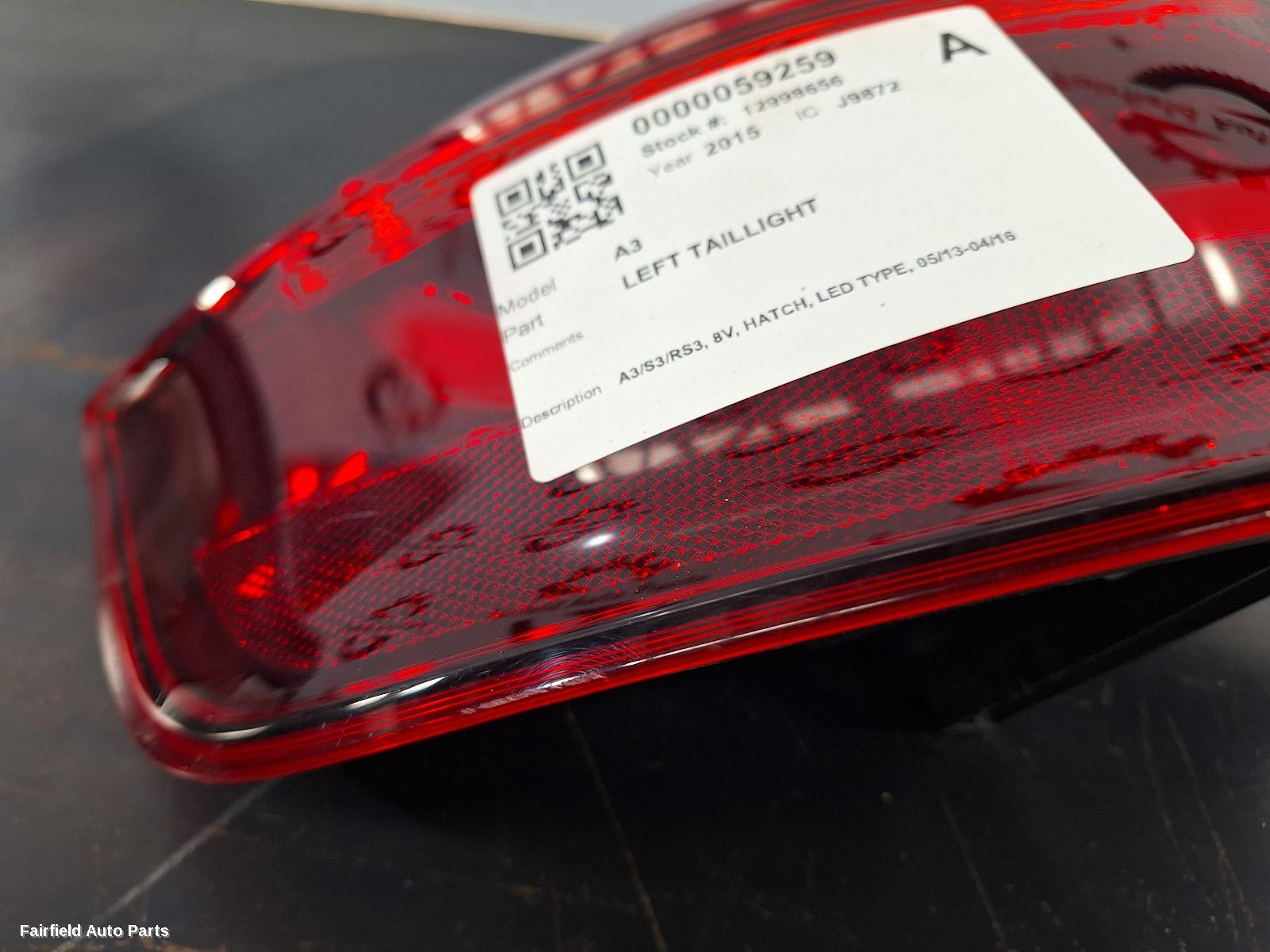 2013-2016 Audi A3 Left Taillight