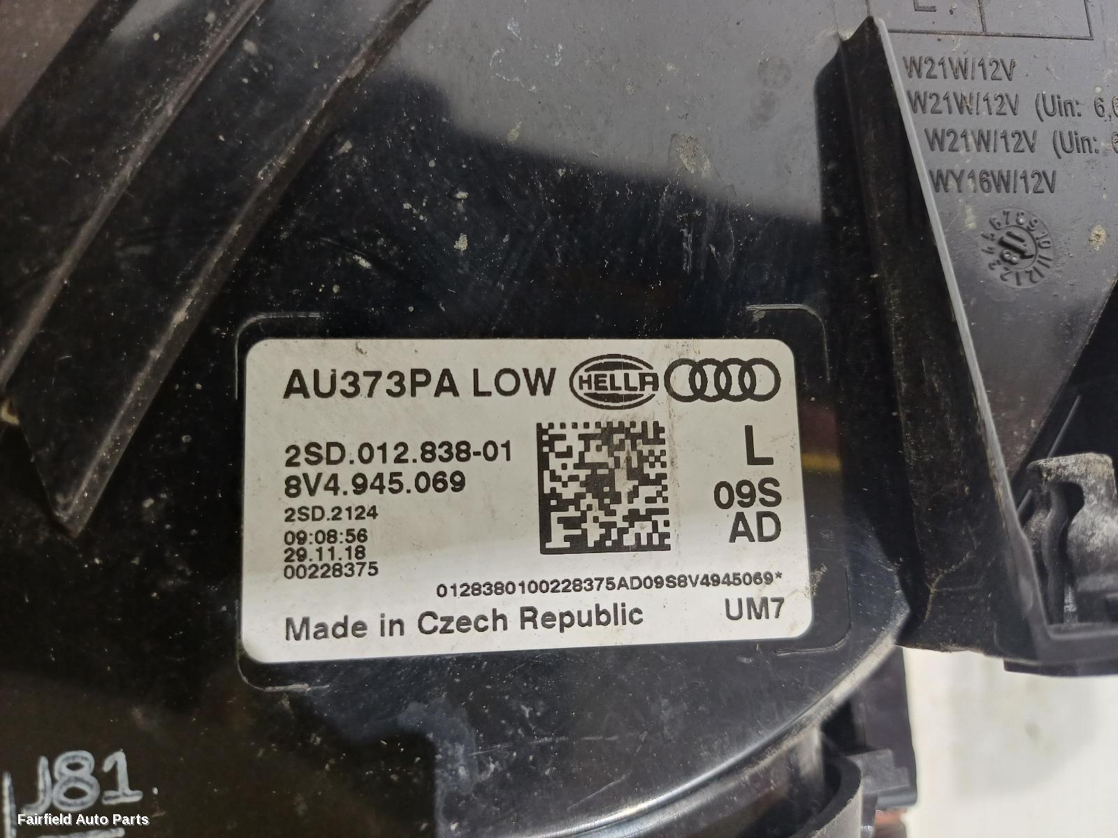 2016-2020 Audi A3 Left Taillight