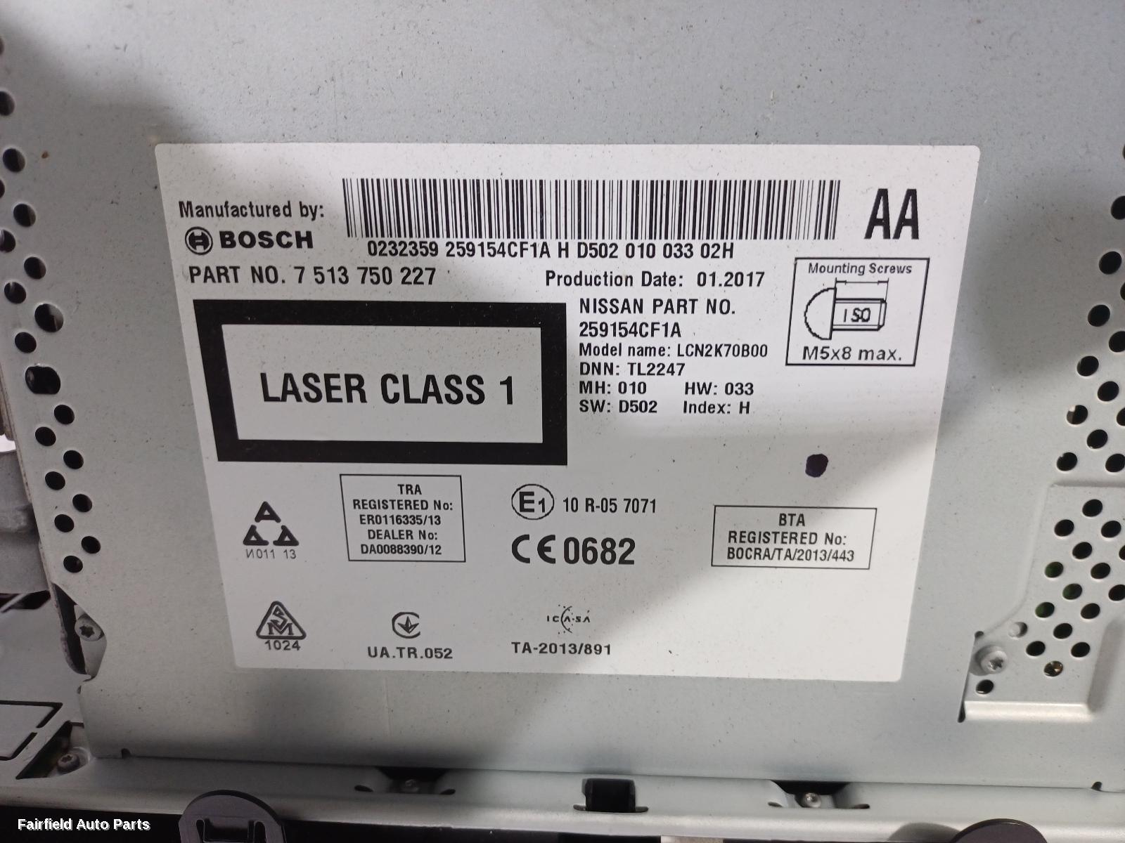 2013-2021 Nissan Qashqai Radio Cd Dvd Sat Tv
