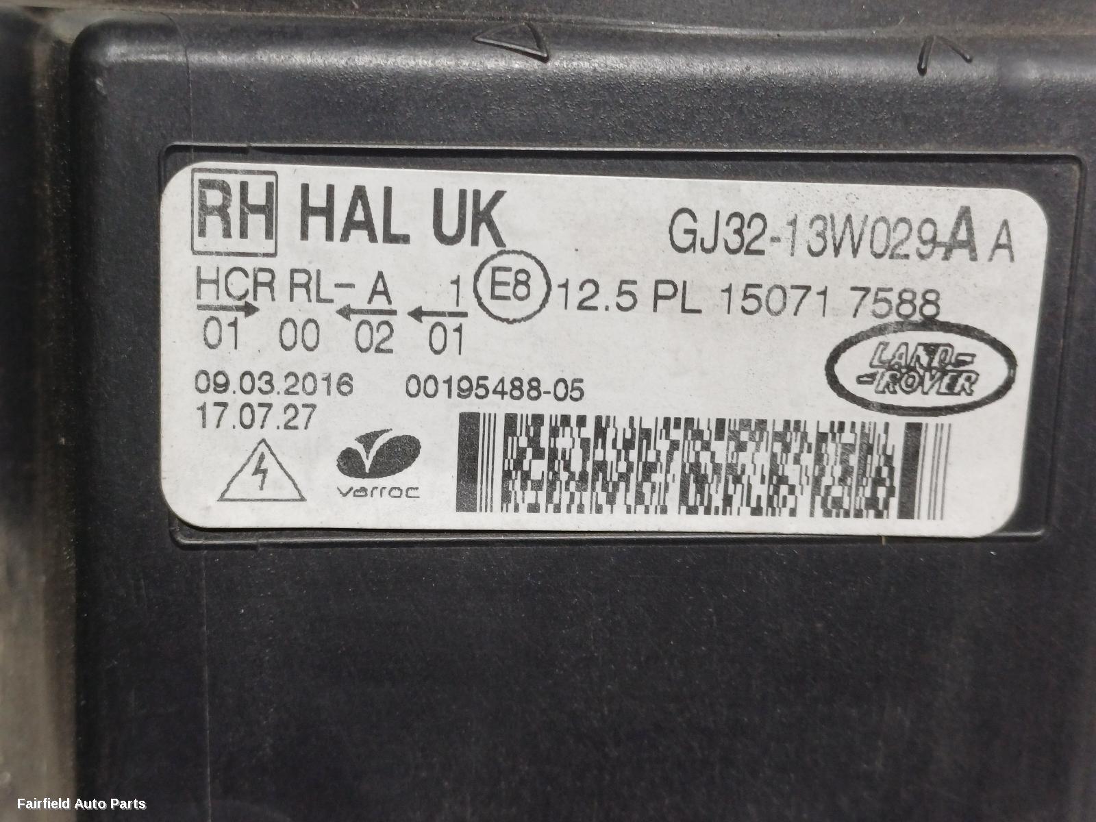 2015-2019 Land Rover Rangerover Evoque Right Headlamp