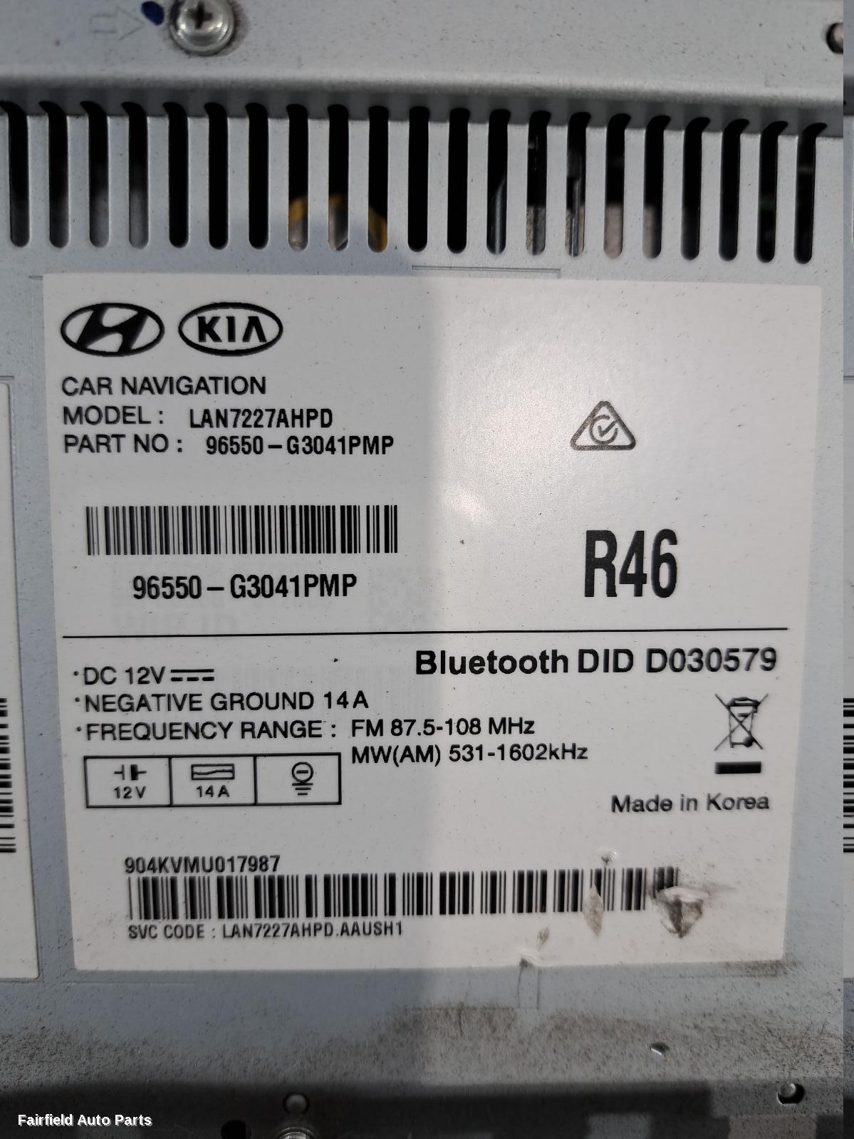 2017-2020 Hyundai I30 Radio Cd Dvd Sat Tv