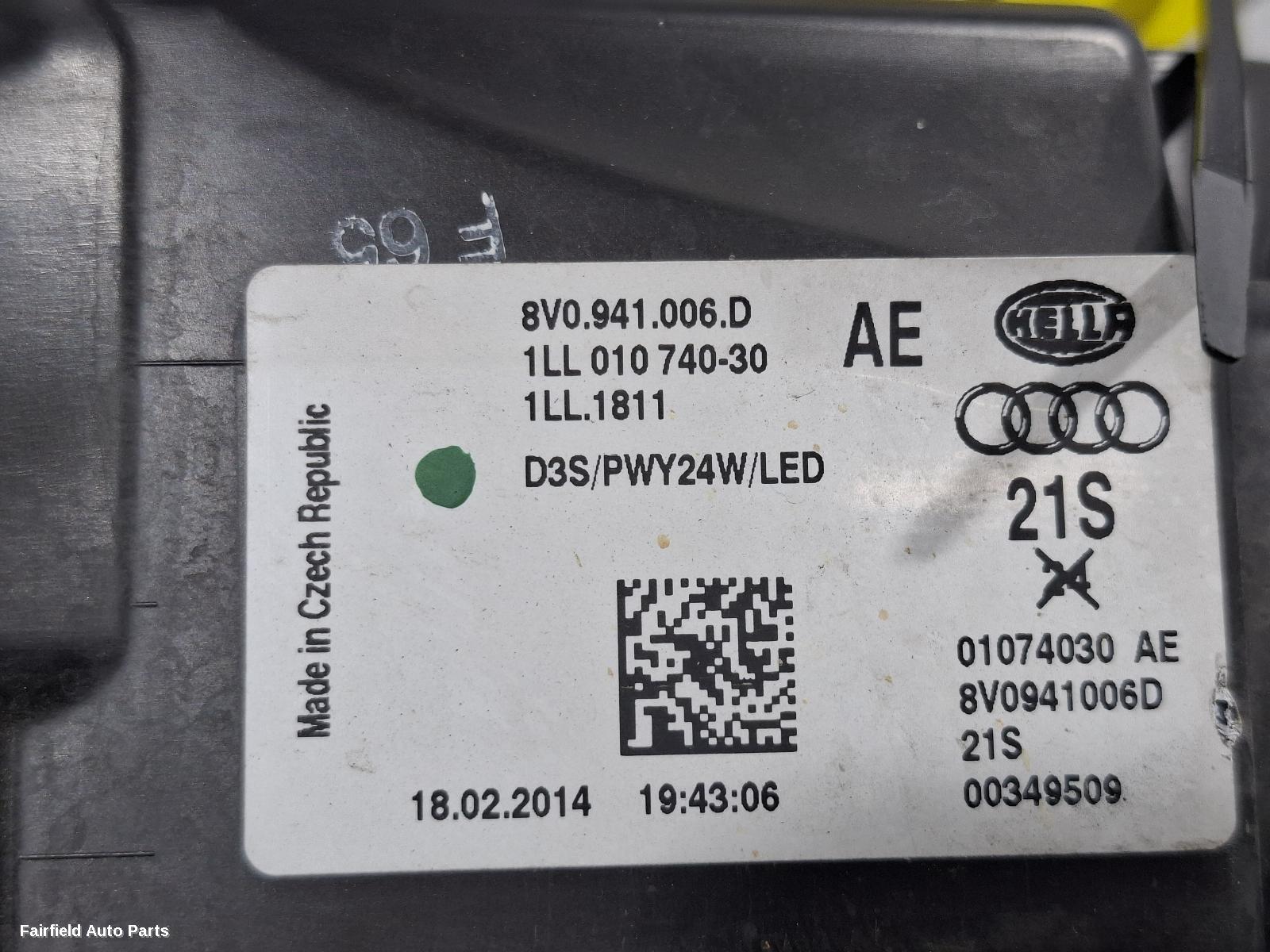 2013-2016 Audi A3 Right Headlamp