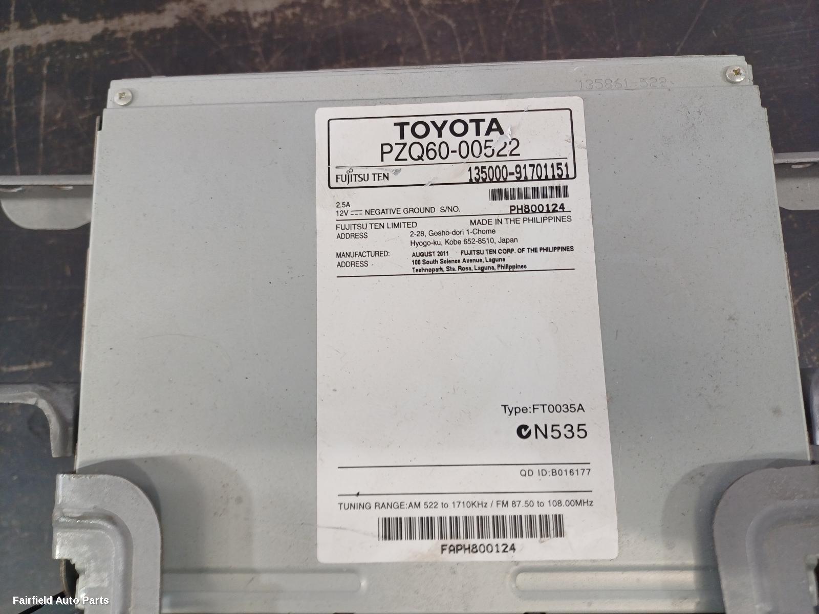 2005-2012 Toyota Rav4 Radio Cd Dvd Sat Tv