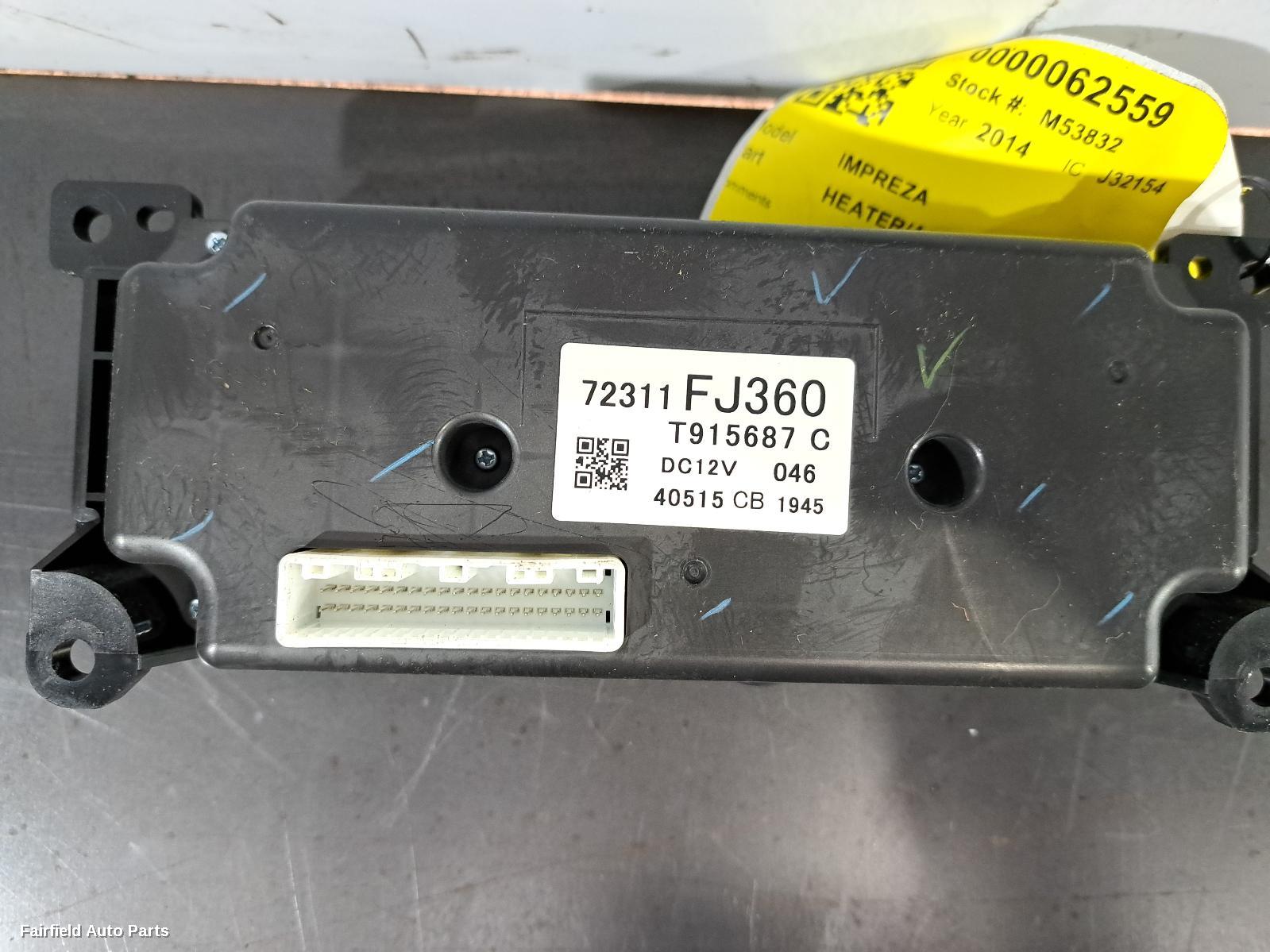 2011-2017 Subaru Impreza Heater Ac Controls