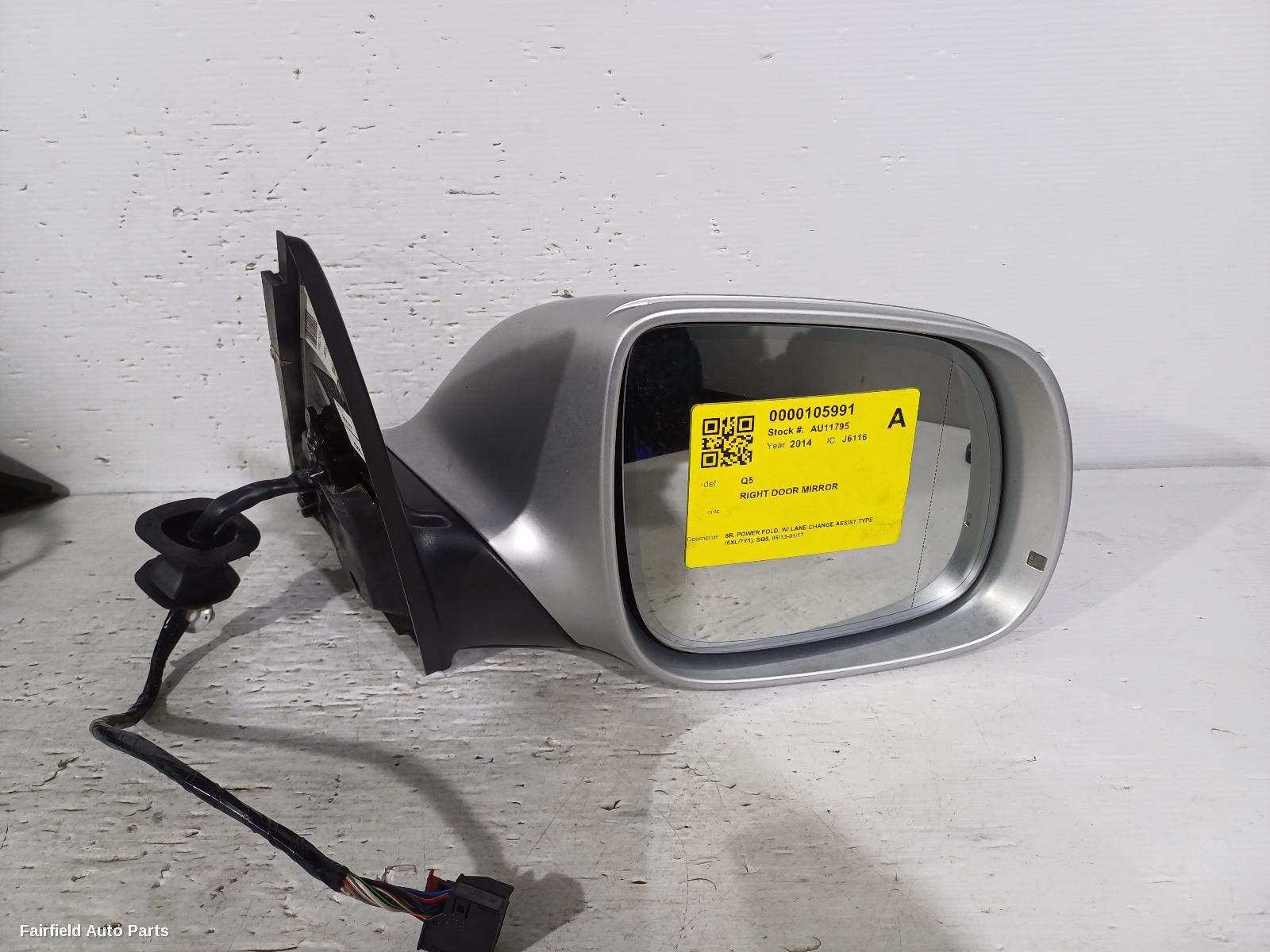 2013-2017 Audi Q5 Right Door Mirror