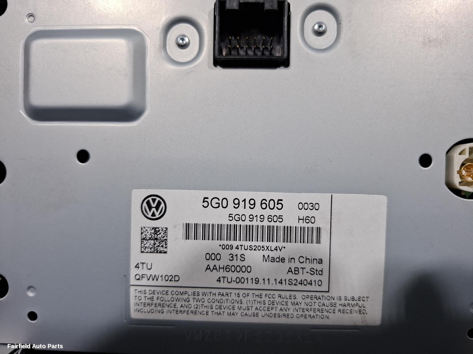 2012-2017 Volkswagen Golf Radio Cd Dvd Sat Tv