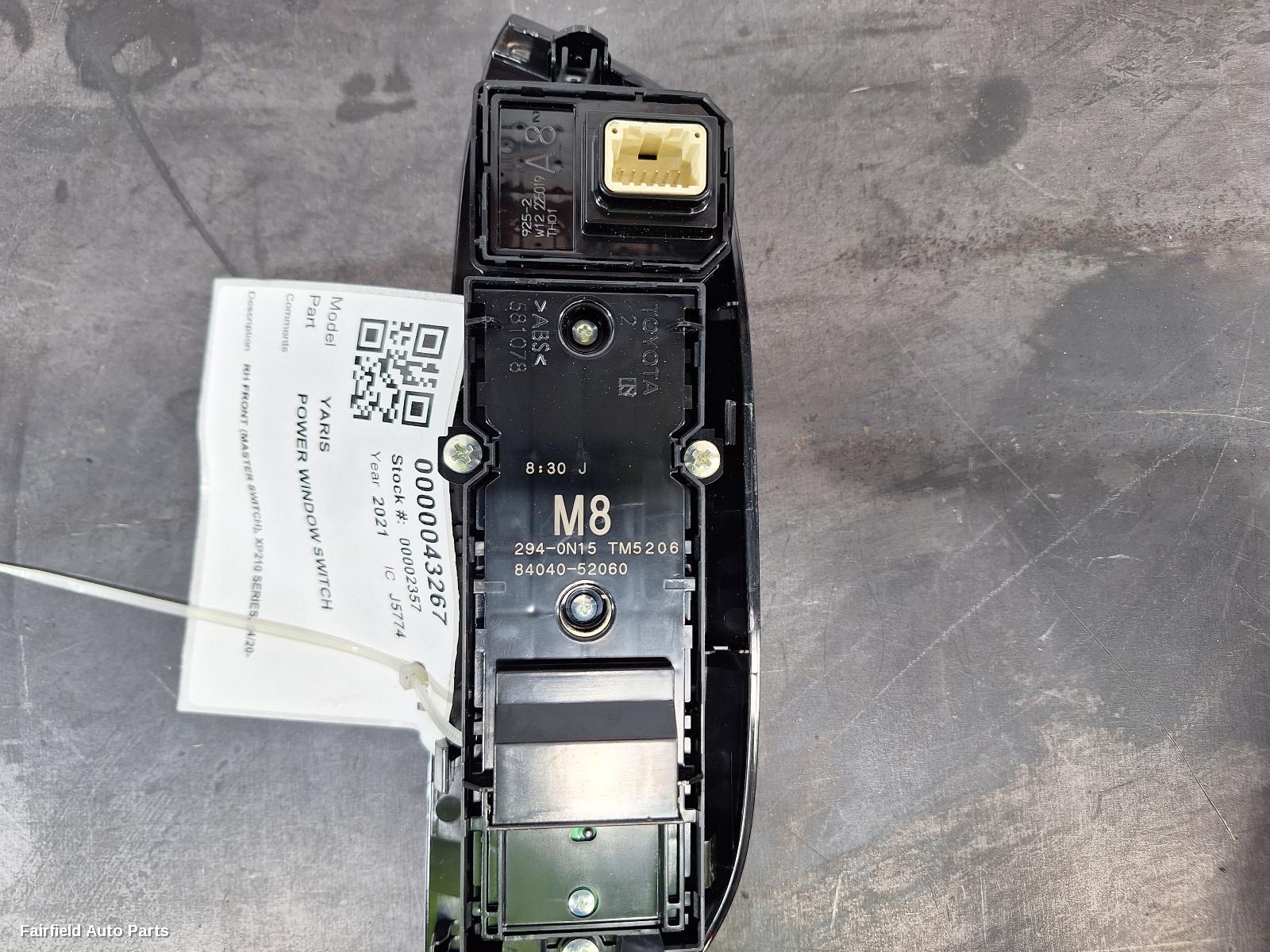 2020-2025 Toyota Yaris Pwr Dr Wind Switch