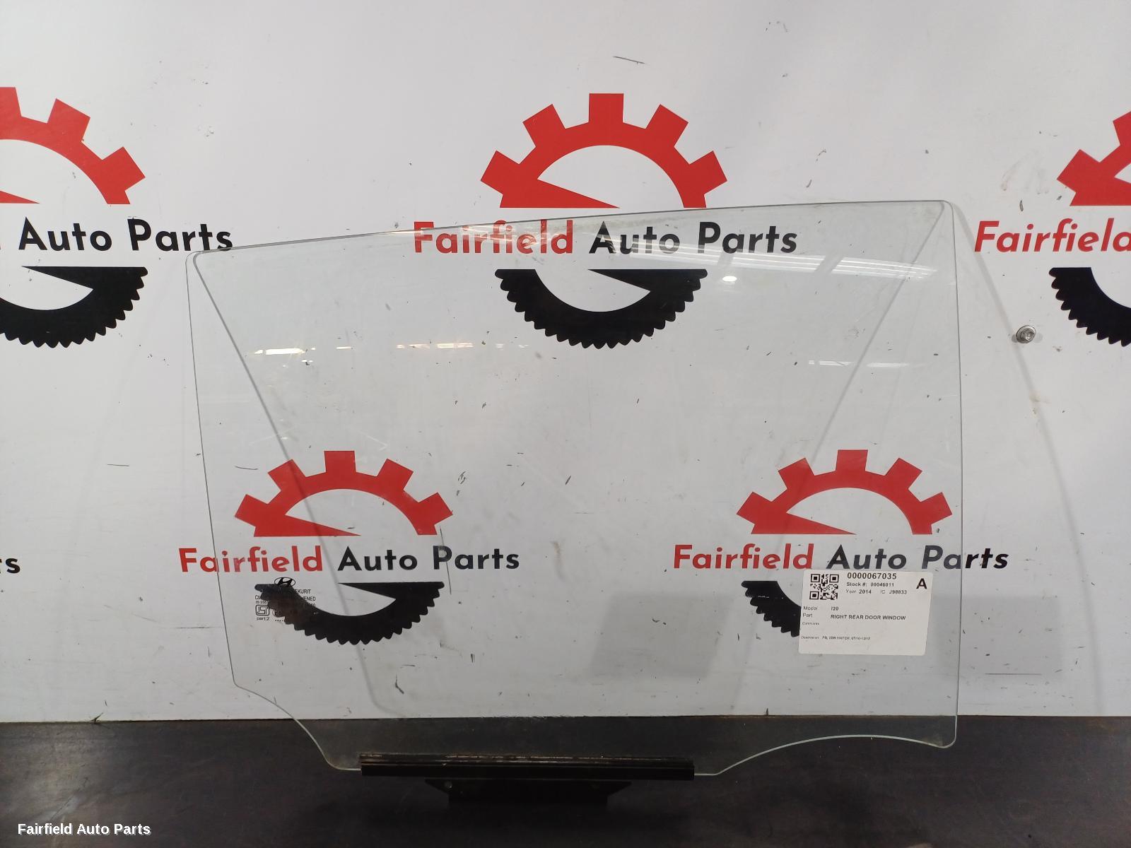 2010-2015 Hyundai I20 Right Rear Door Window