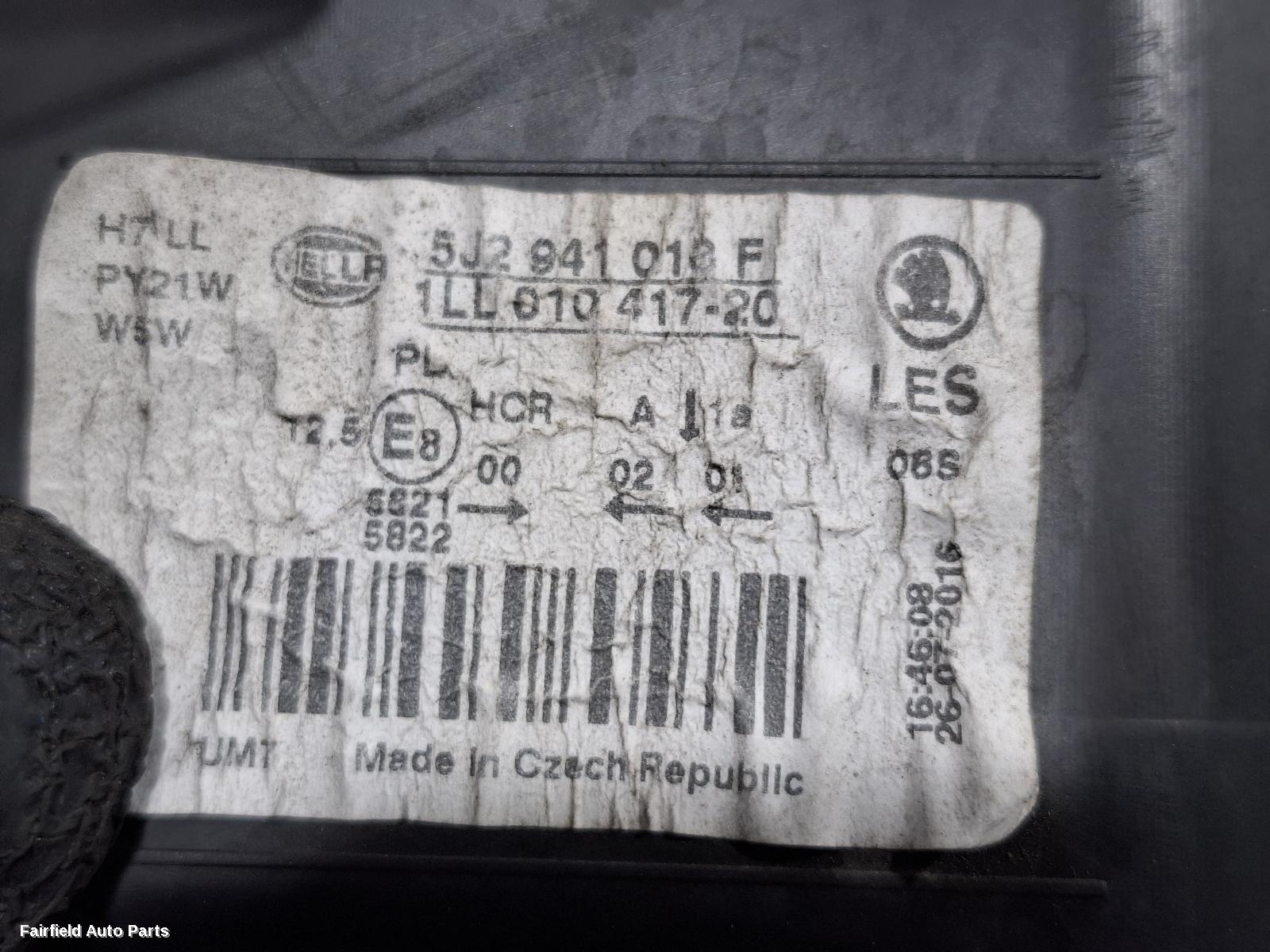 2011-2015 Skoda Fabia Right Headlamp