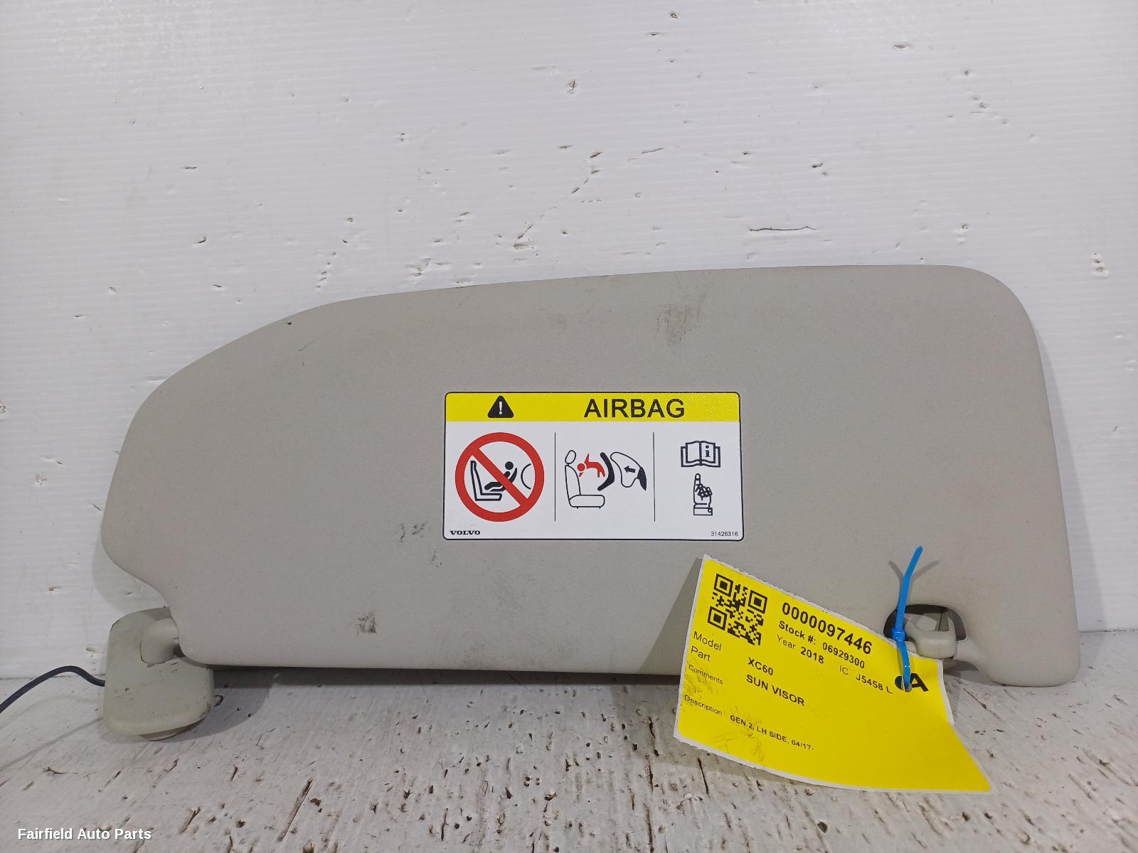 2017-2025 Volvo Xc60 Sunvisor