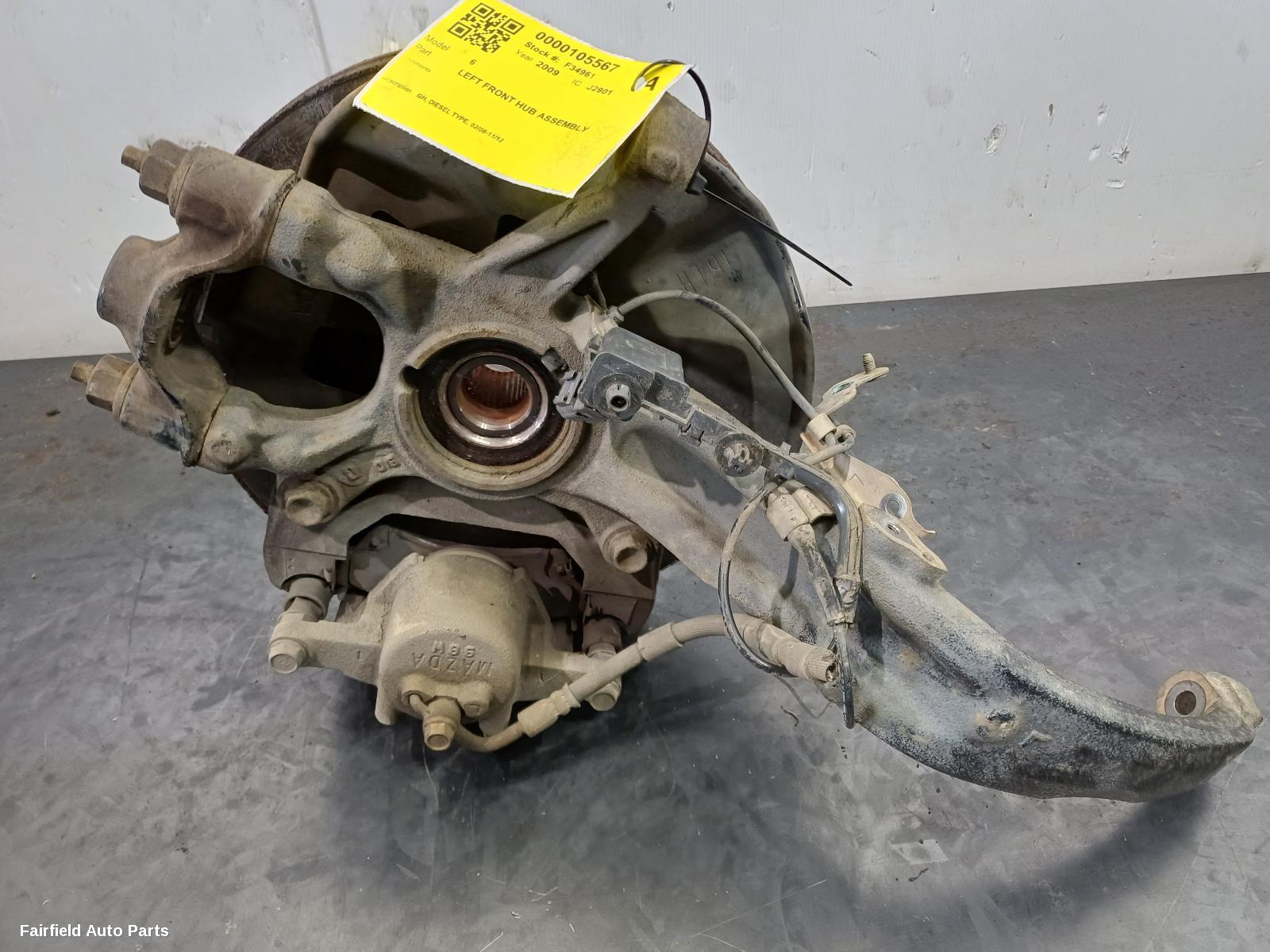 2008-2012 Mazda 6 Left Front Hub Assembly
