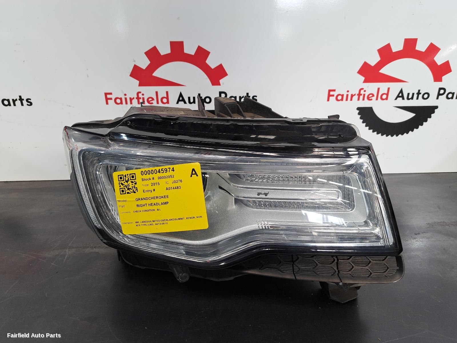 2013-2016 Jeep Grandcherokee Right Headlamp