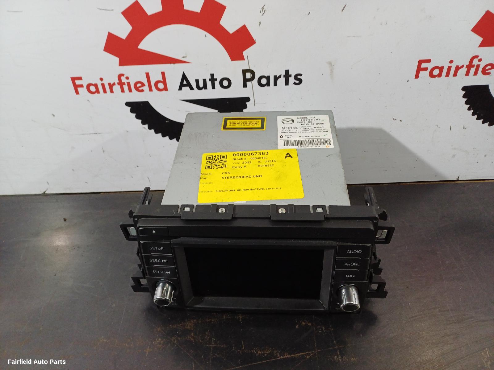 2012-2014 Mazda Cx5 Radio Cd Dvd Sat Tv