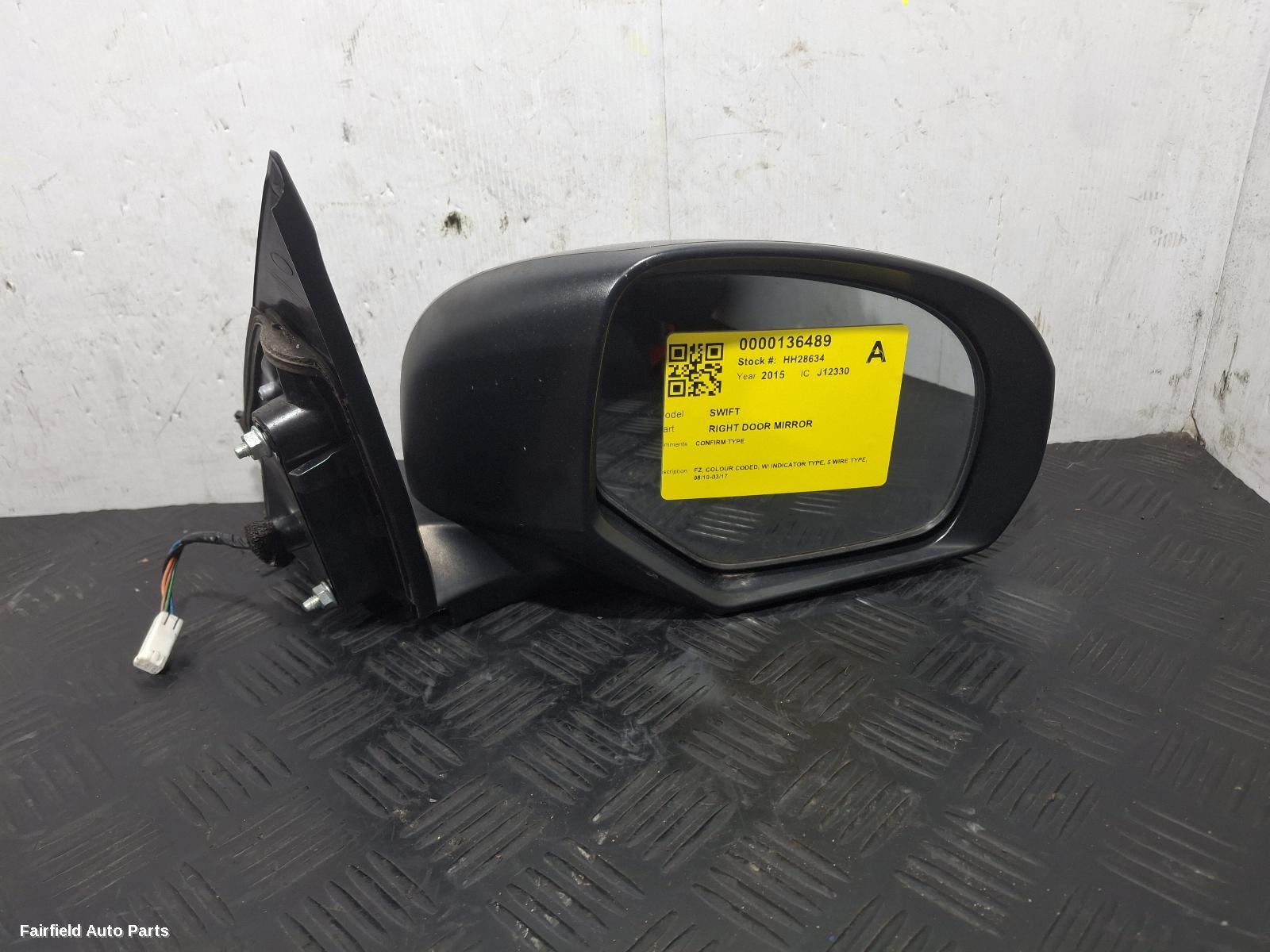 2010-2017 Suzuki Swift Right Door Mirror