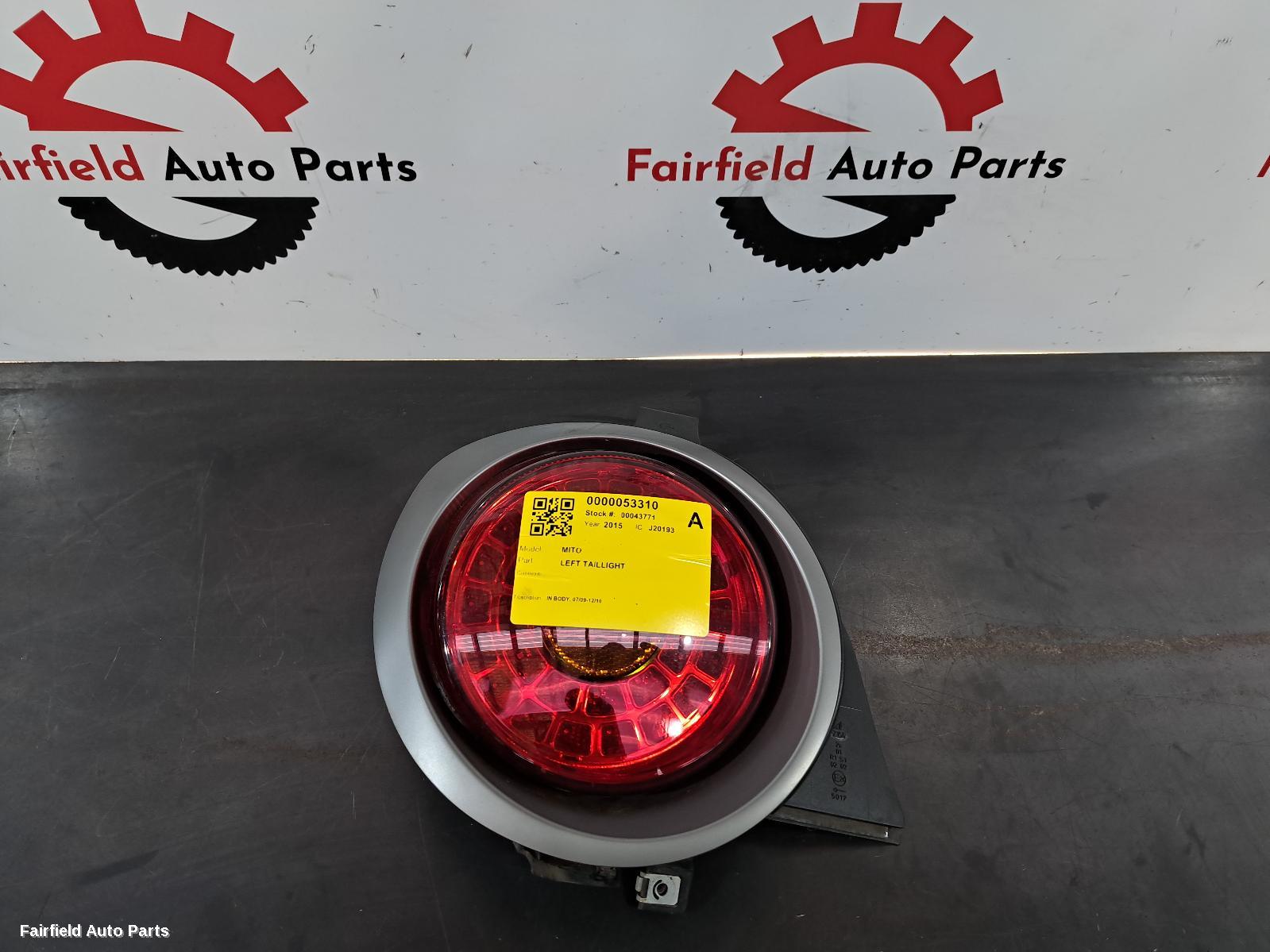 2009-2016 Alfa Romeo Mito Left Taillight