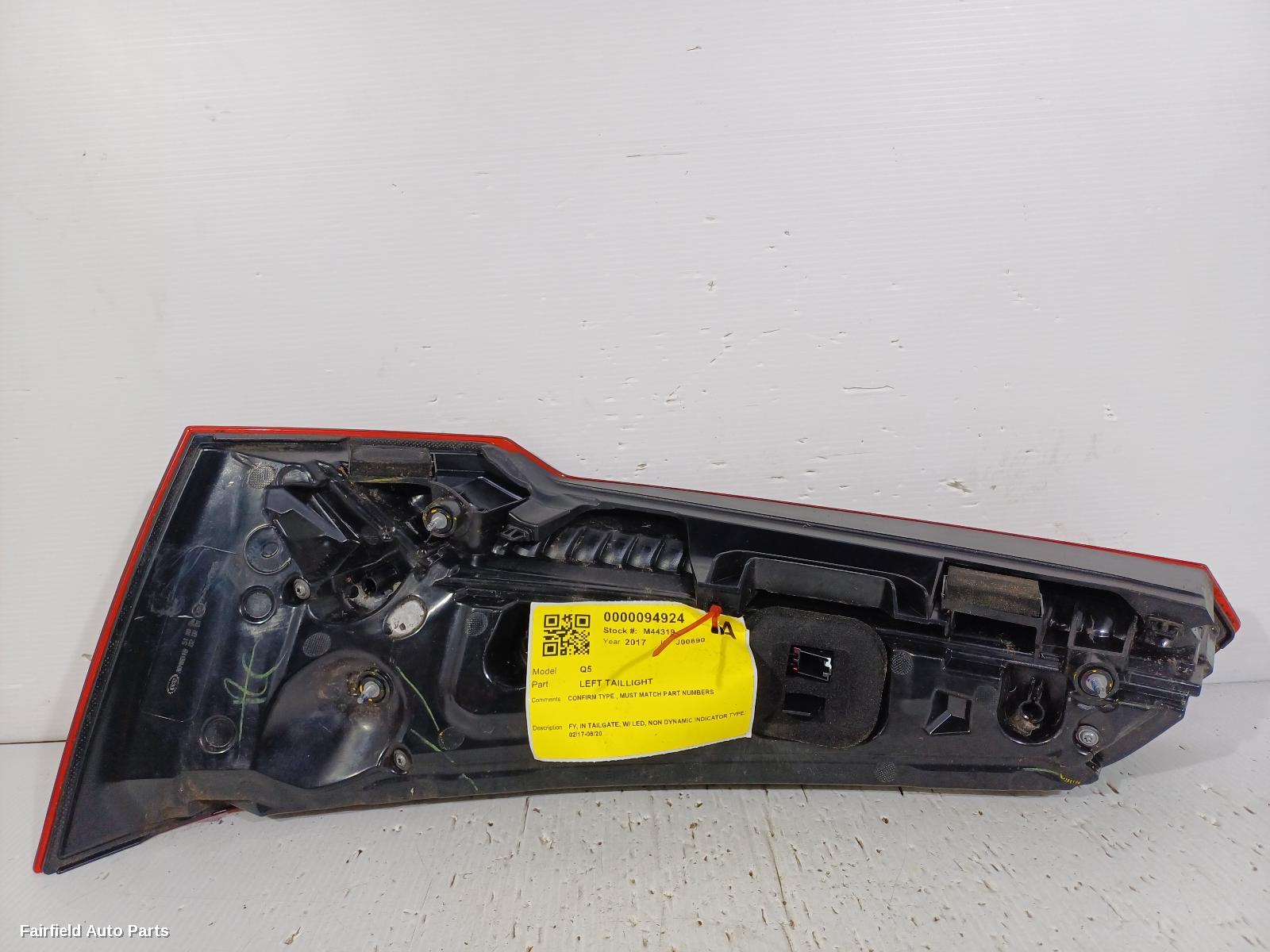 2017-2020 Audi Q5 Left Taillight