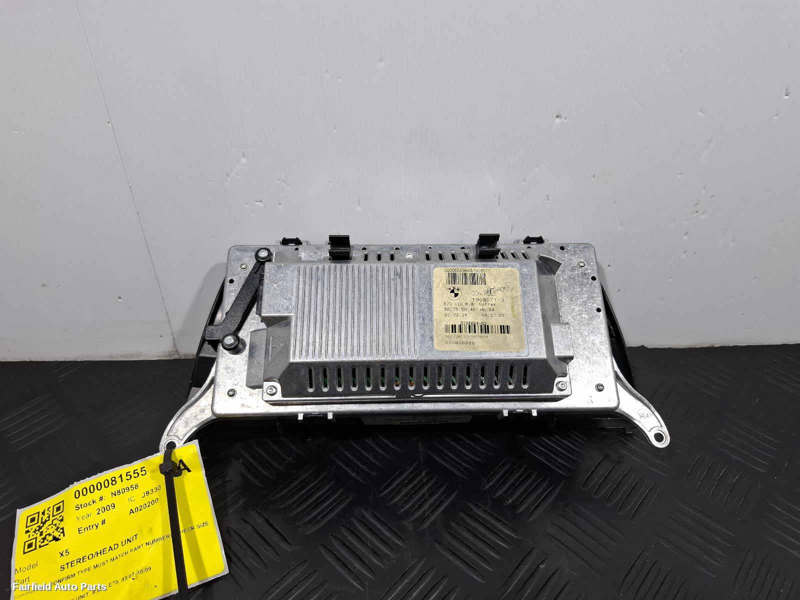 2007-2009 Bmw X5 Radio Cd Dvd Sat Tv