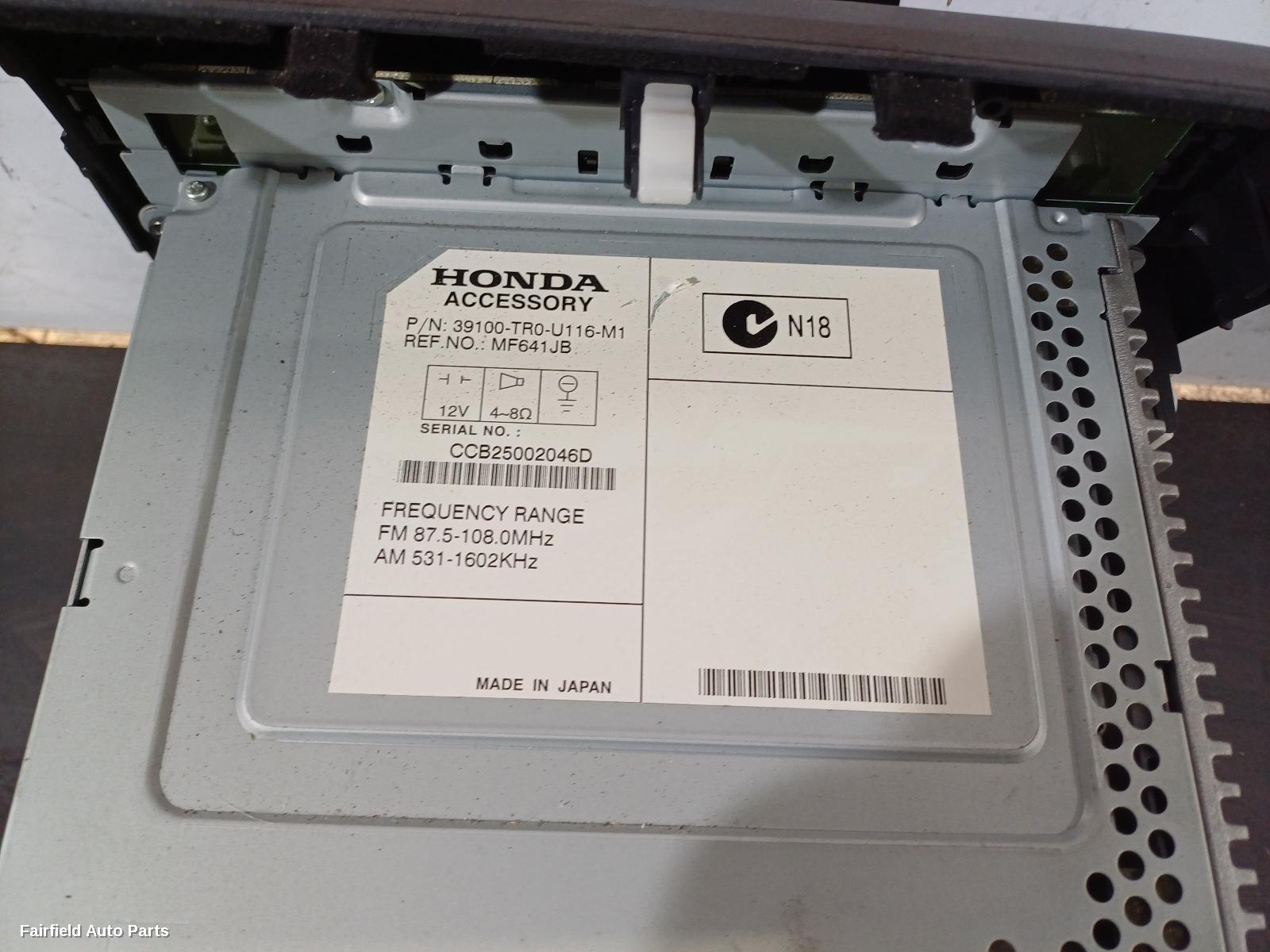 2012-2014 Honda Civic Radio Cd Dvd Sat Tv