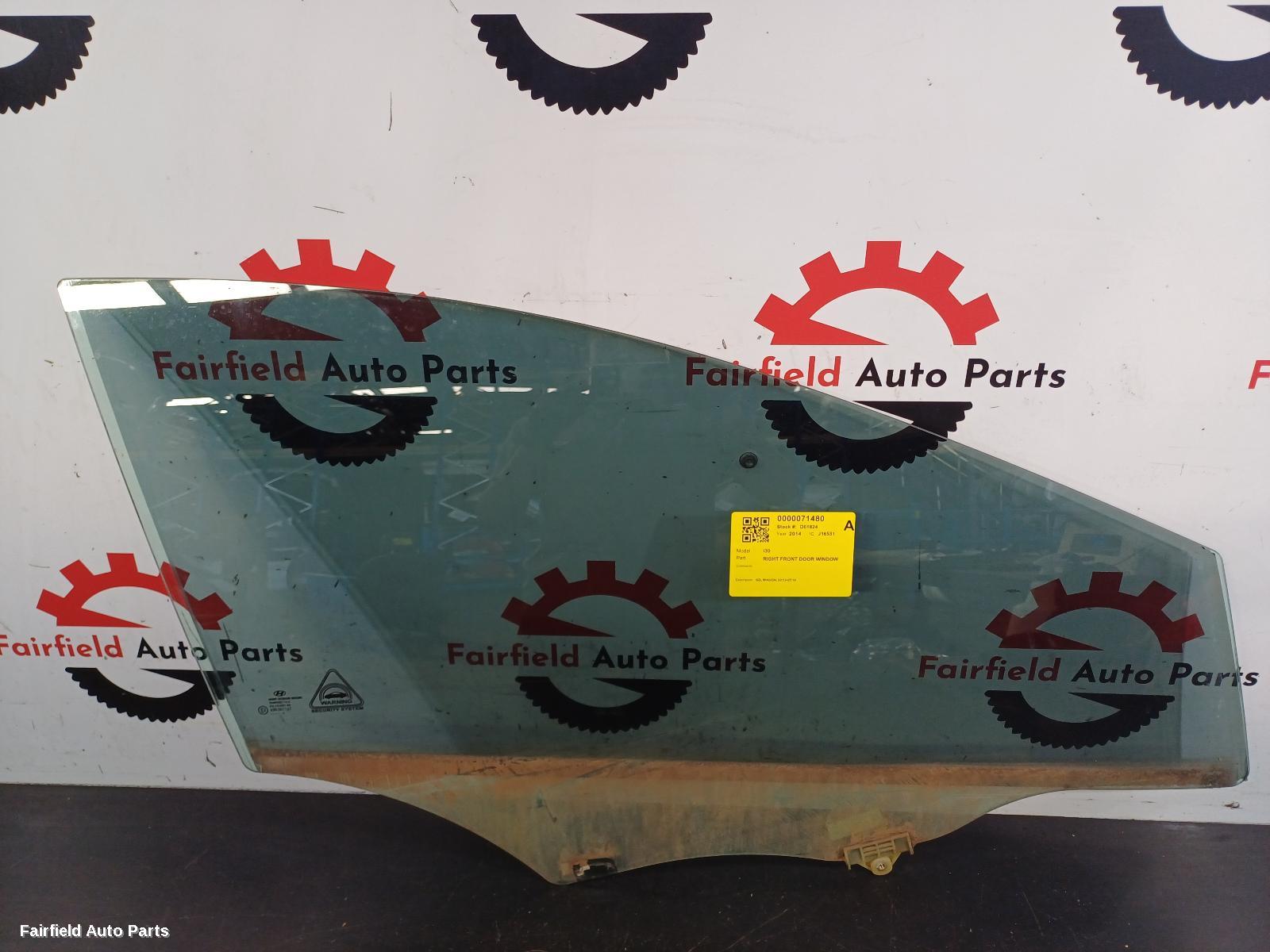 2012-2016 Hyundai I30 Right Front Door Window