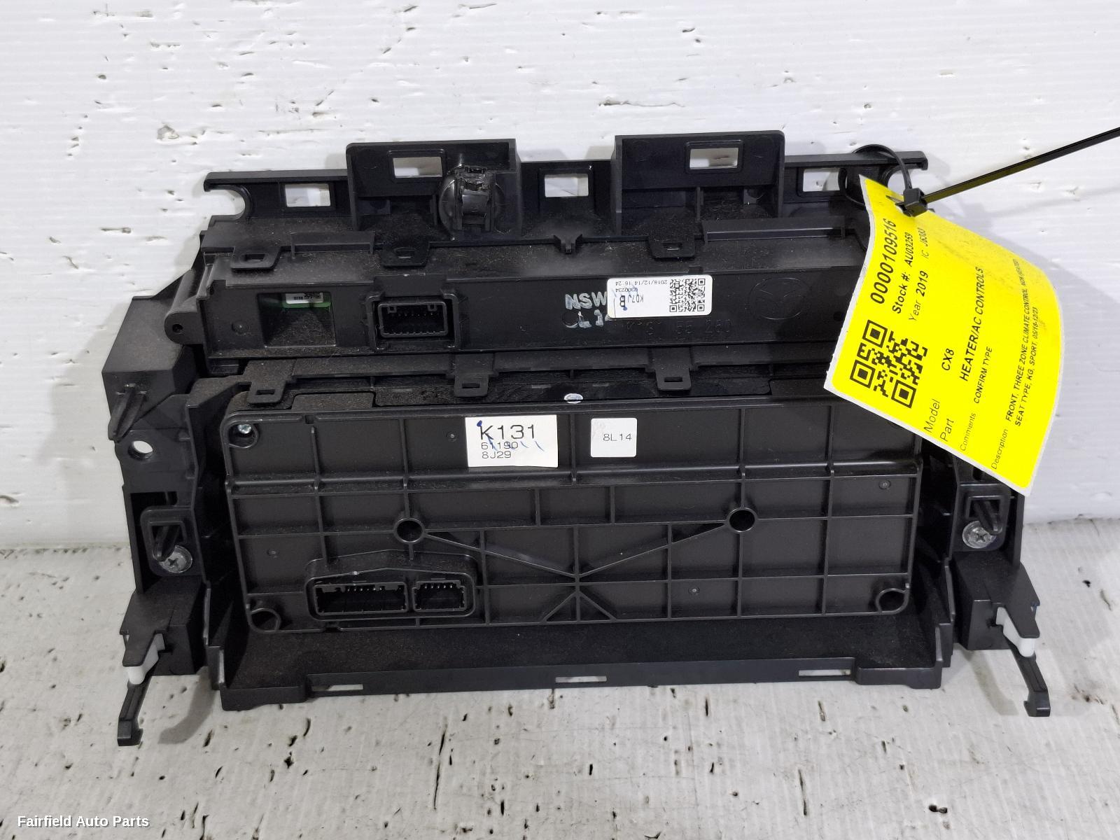 2018-2023 Mazda Cx8 Heater Ac Controls
