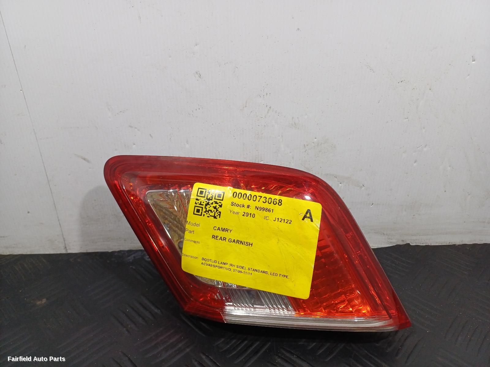 2009-2011 Toyota Camry Rear Garnish
