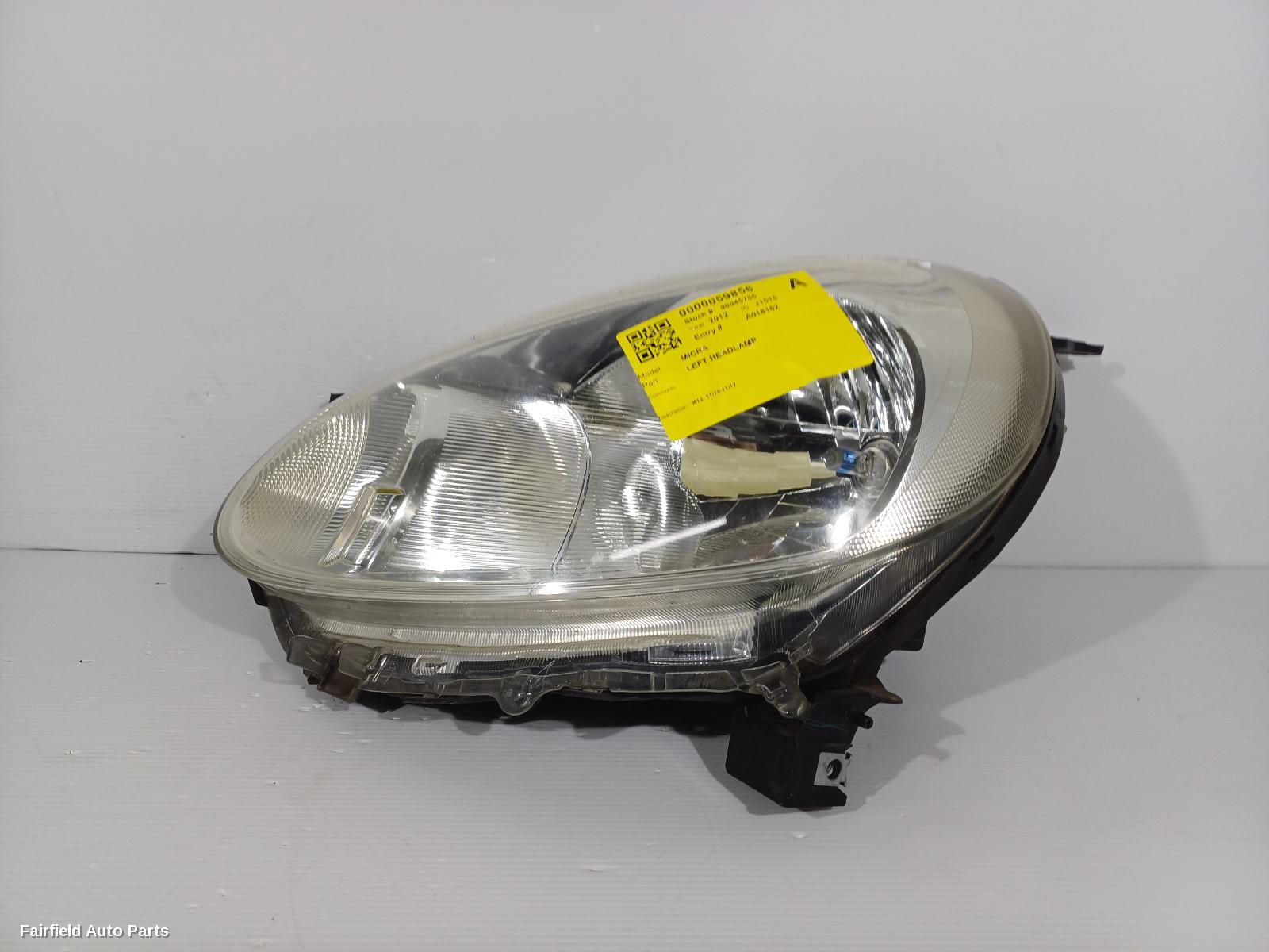 2010-2012 Nissan Micra Left Headlamp