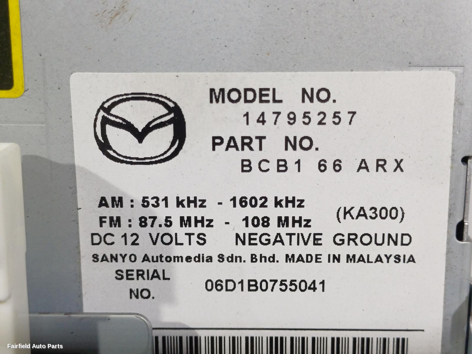 2006-2009 Mazda 3 Radio Cd Dvd Sat Tv