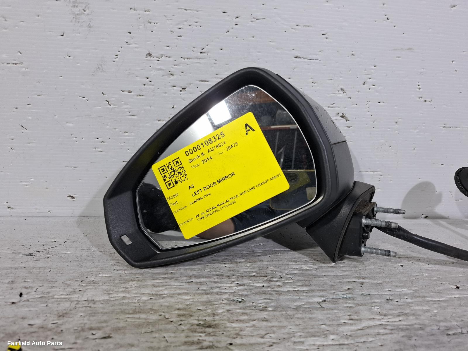 2013-2020 Audi A3 Left Door Mirror